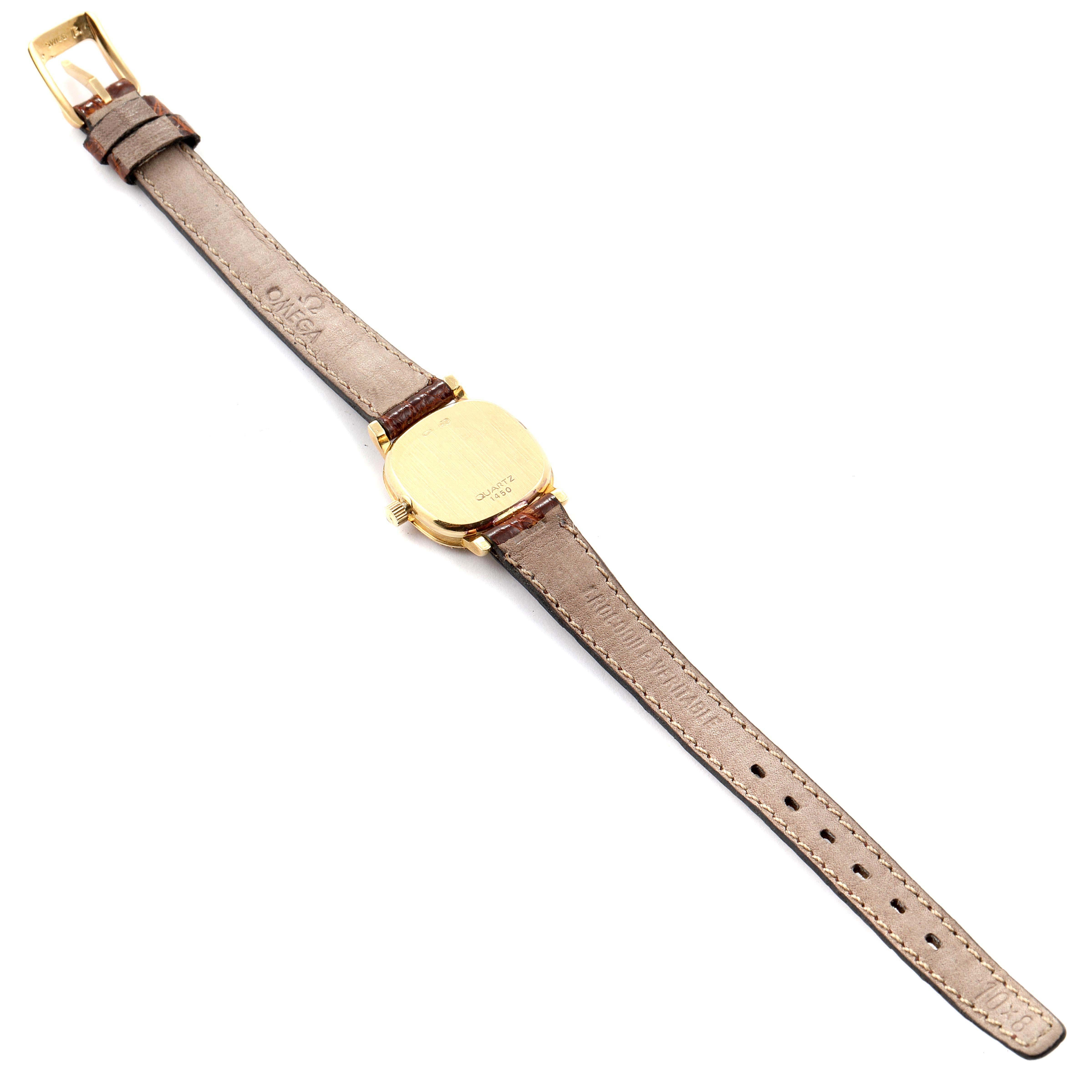 Omega DeVille Mini Gelbgold-Diamant-Cocktail-Damenuhr 1450 im Angebot 5