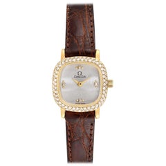Omega DeVille Mini Gelbgold-Diamant-Cocktail-Damenuhr 1450