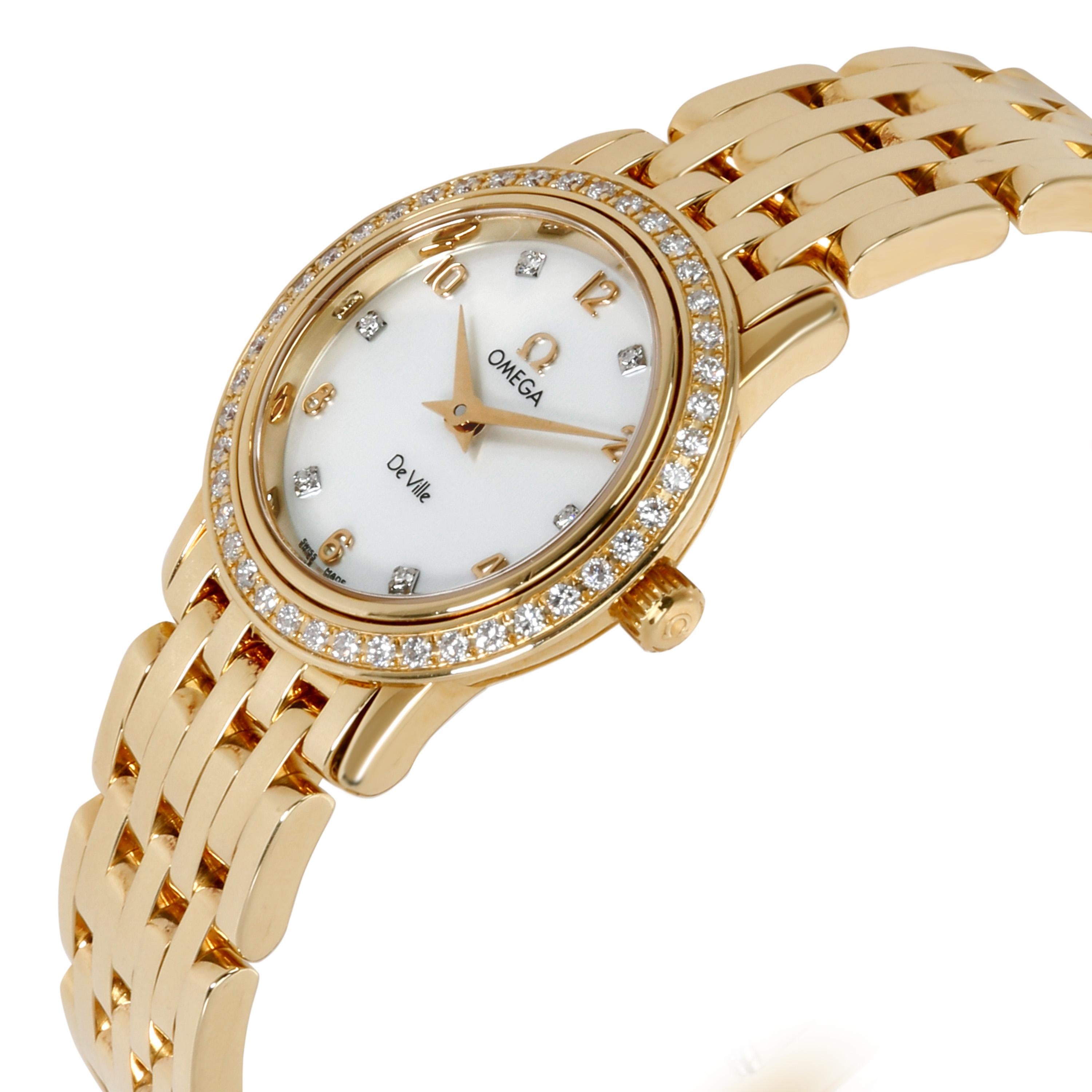 Omega De Ville Prestige 4175.75.00 Women's Watch in 18 Karat Yellow Gold In Excellent Condition In New York, NY