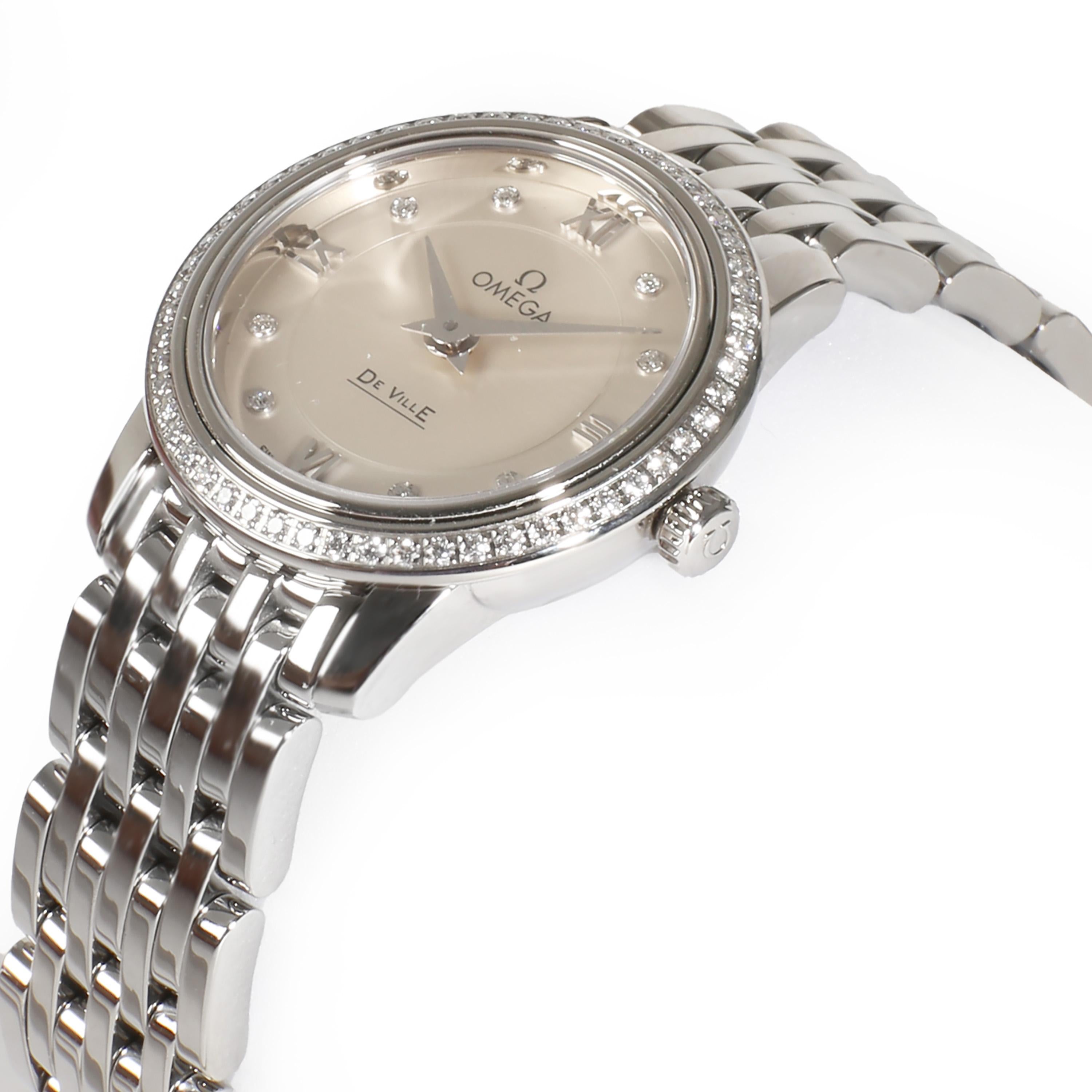 Omega DeVille Prestige 424.15.24.60,52.001 Damenuhr in  Rostfreier Stahl im Zustand „Neu“ im Angebot in New York, NY