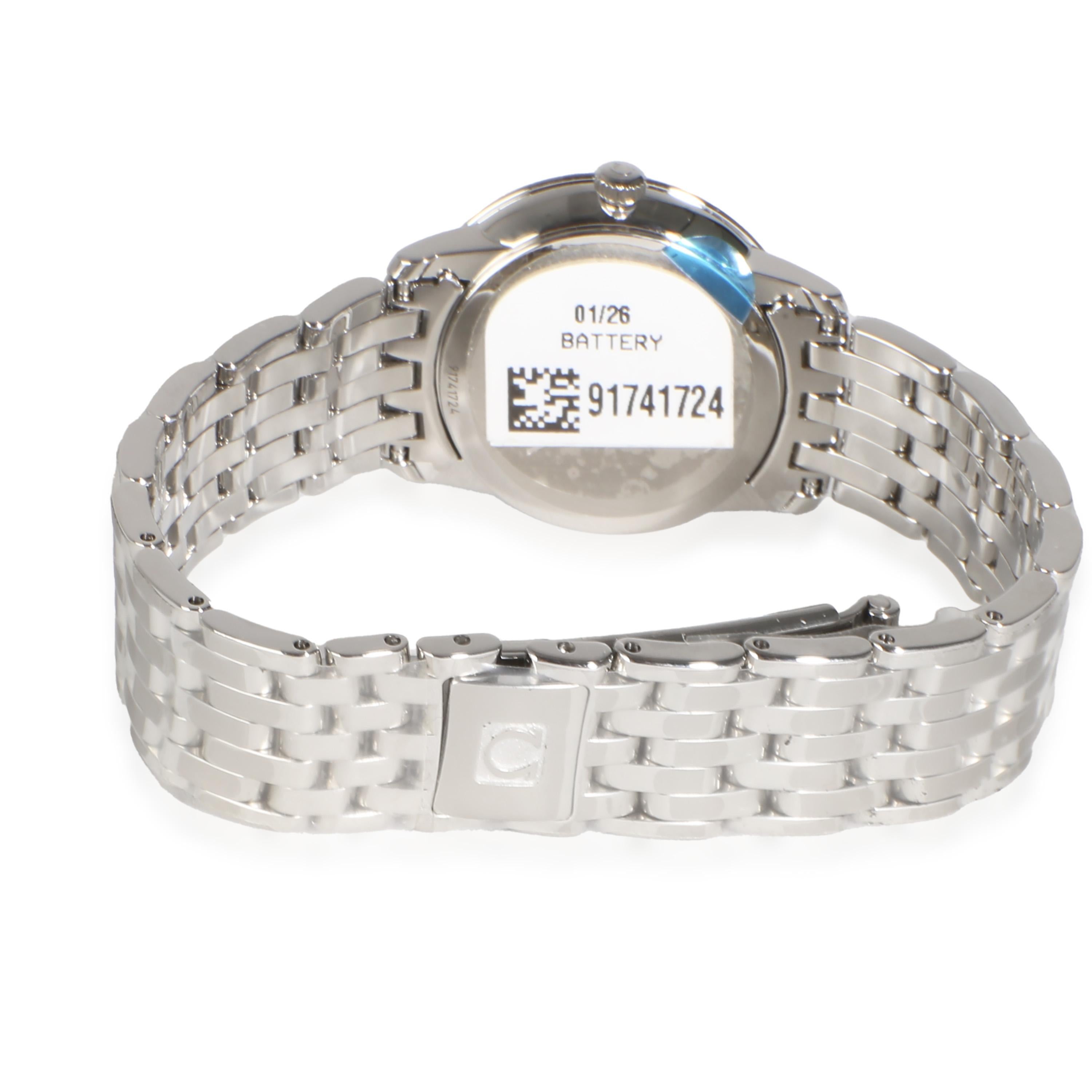 Omega DeVille Prestige 424.15.27.60.52.001 Women's Watch in  Stainless Steel

SKU: 141649

PRIMARY DETAILS
Brand: Omega
Model: DeVille Prestige
Country of Origin: Switzerland
Movement Type: Quartz: Battery
Year of Manufacture: 2010-2019
Condition: