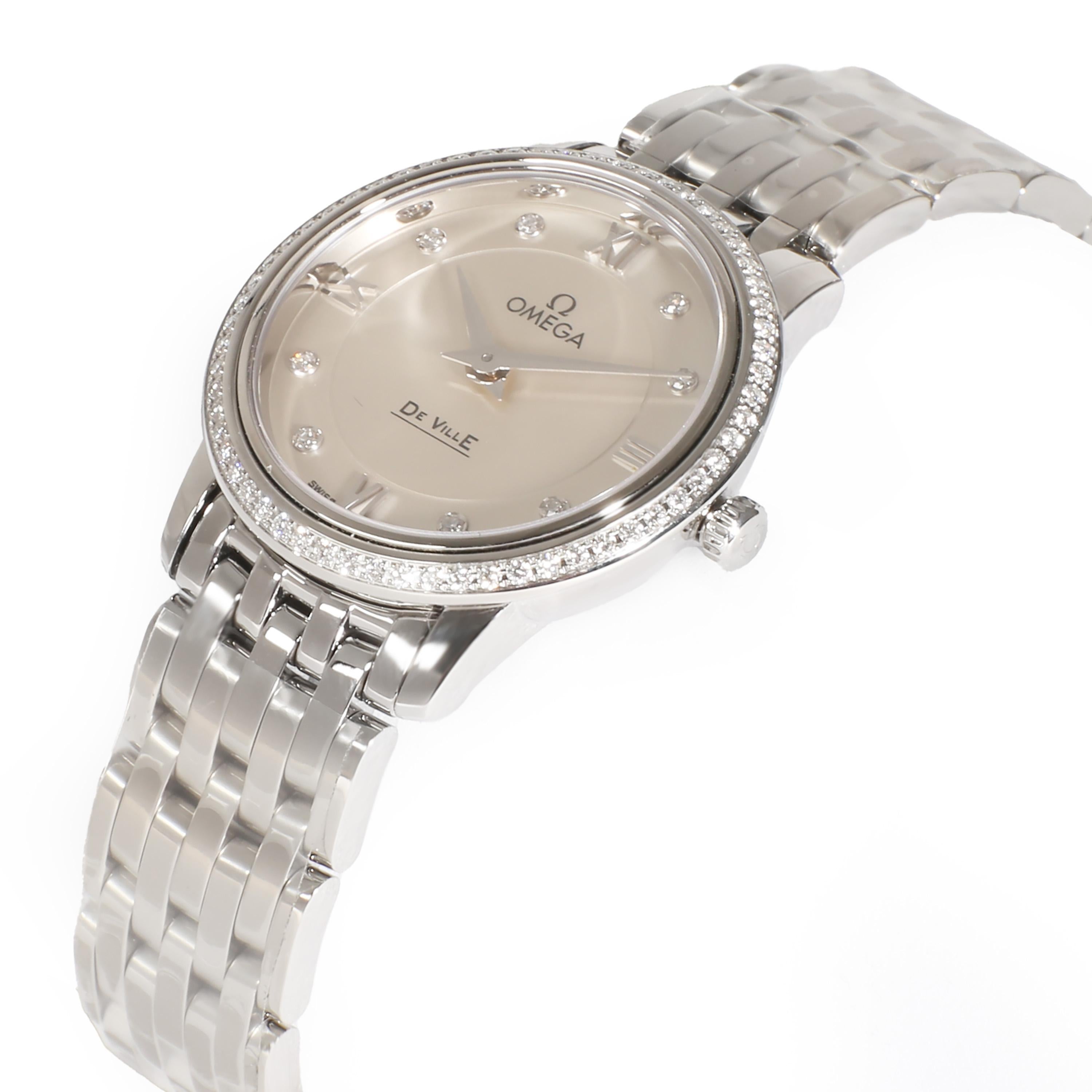 Omega DeVille Prestige 424.15.27.60.52.001 Women's Watch in  Stainless Steel In New Condition For Sale In New York, NY