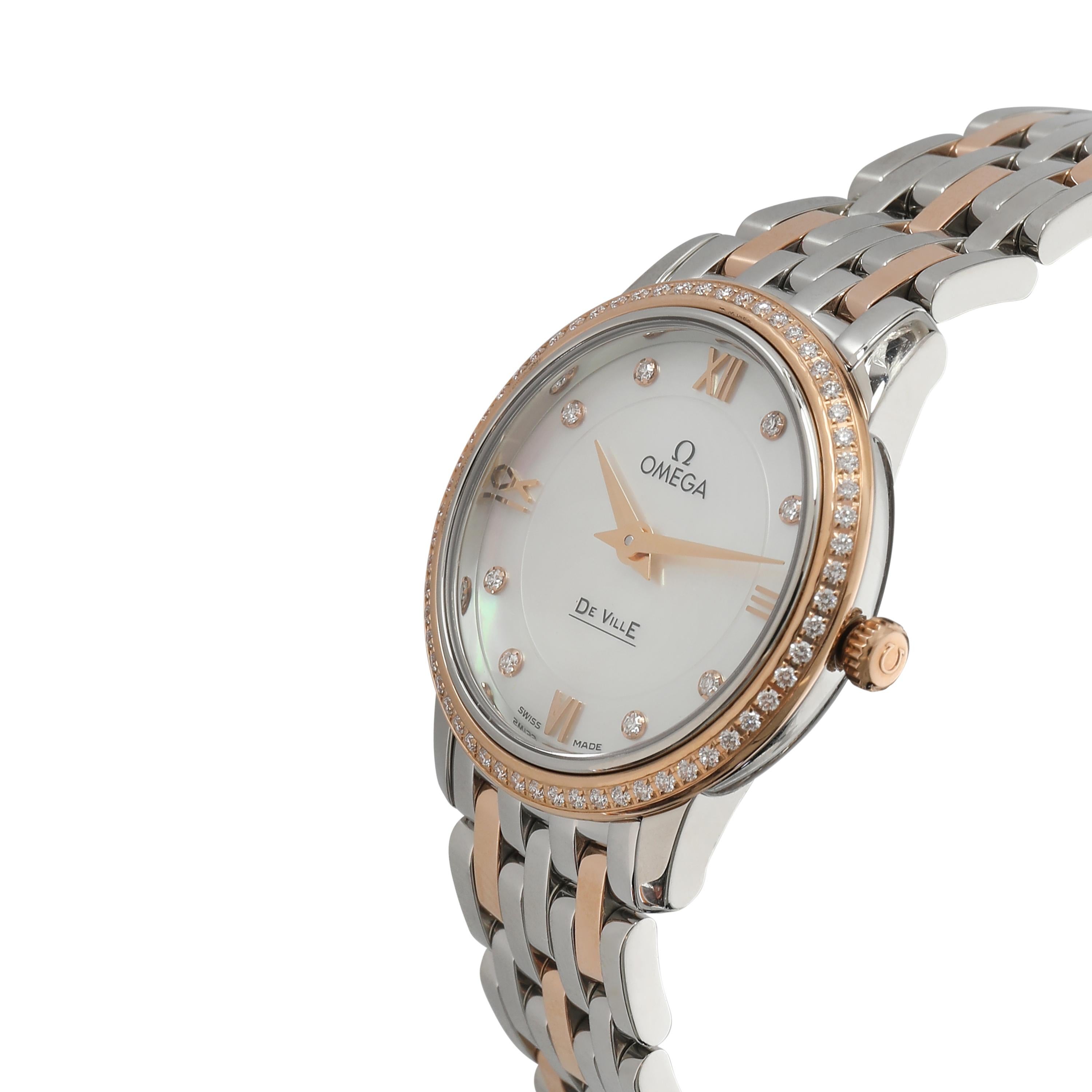 Omega DeVille Prestige 424.25.27.60.55.002 Women's Watch in 18kt Stainless Steel In Excellent Condition For Sale In New York, NY
