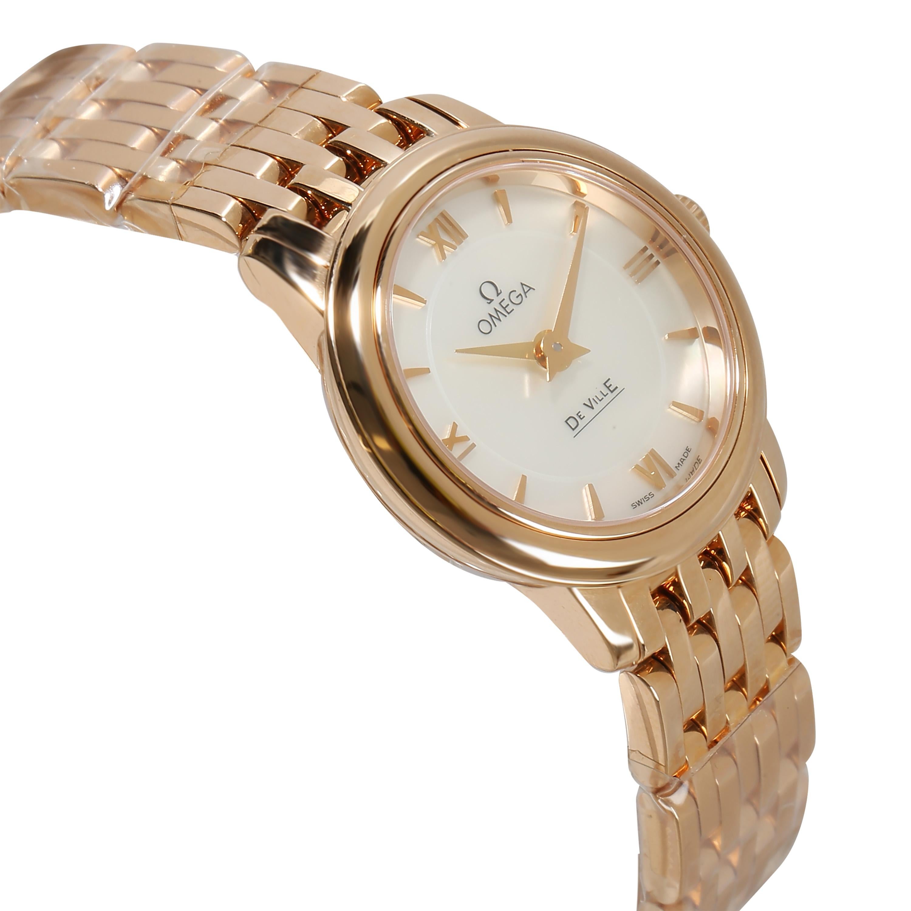 Omega DeVille Prestige 424.50.24.60.05.002 Women's Watch in 18kt Rose Gold For Sale 1