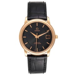 Omega DeVille Prestige Limited Series 1996 Rose Gold Watch 4601.54.11 Box Card