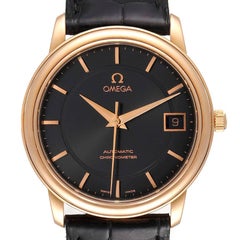 Used Omega DeVille Prestige Limited Series 1996 Rose Gold Watch 4601.54.11 Box Card