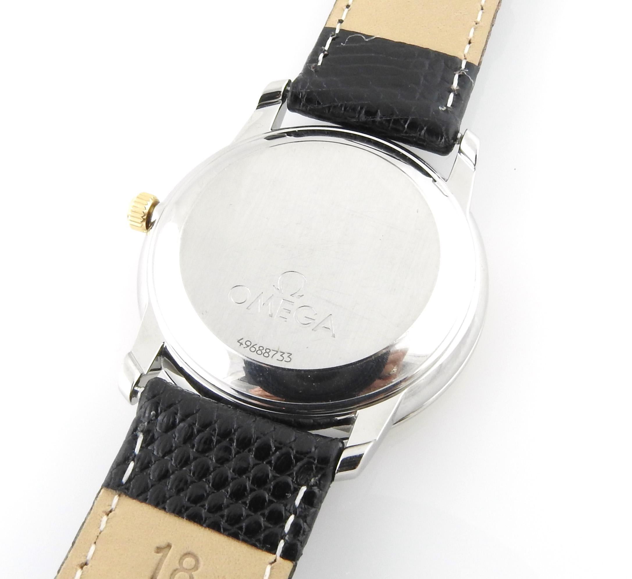 Omega DeVille Prestige Men's 18k Yellow Gold and Steel Automatic Watch Gold Dial 2