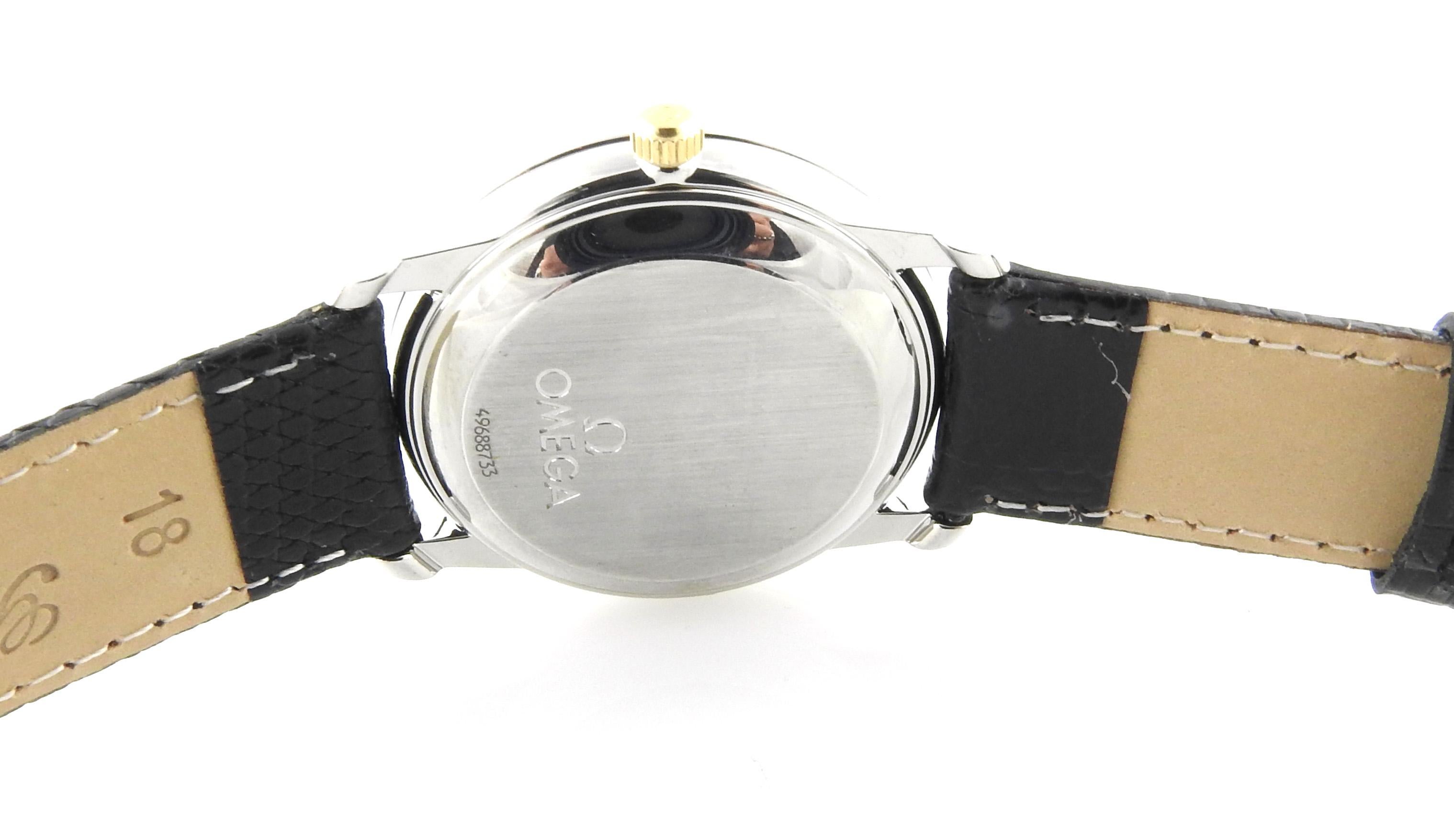 Omega DeVille Prestige Men's 18k Yellow Gold and Steel Automatic Watch Gold Dial 3