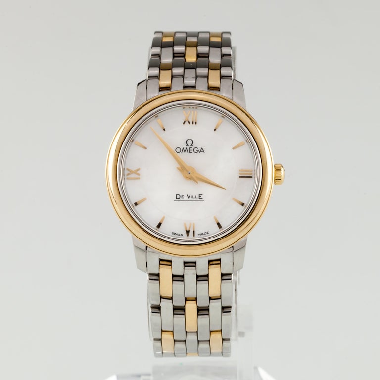 Omega DeVille Prestige Quartz Two-Tone Women's Watch w/ Pouch and Papers  For Sale at 1stDibs | omega deville quartz, omega prestige quartz, omega de  ville quartz watch