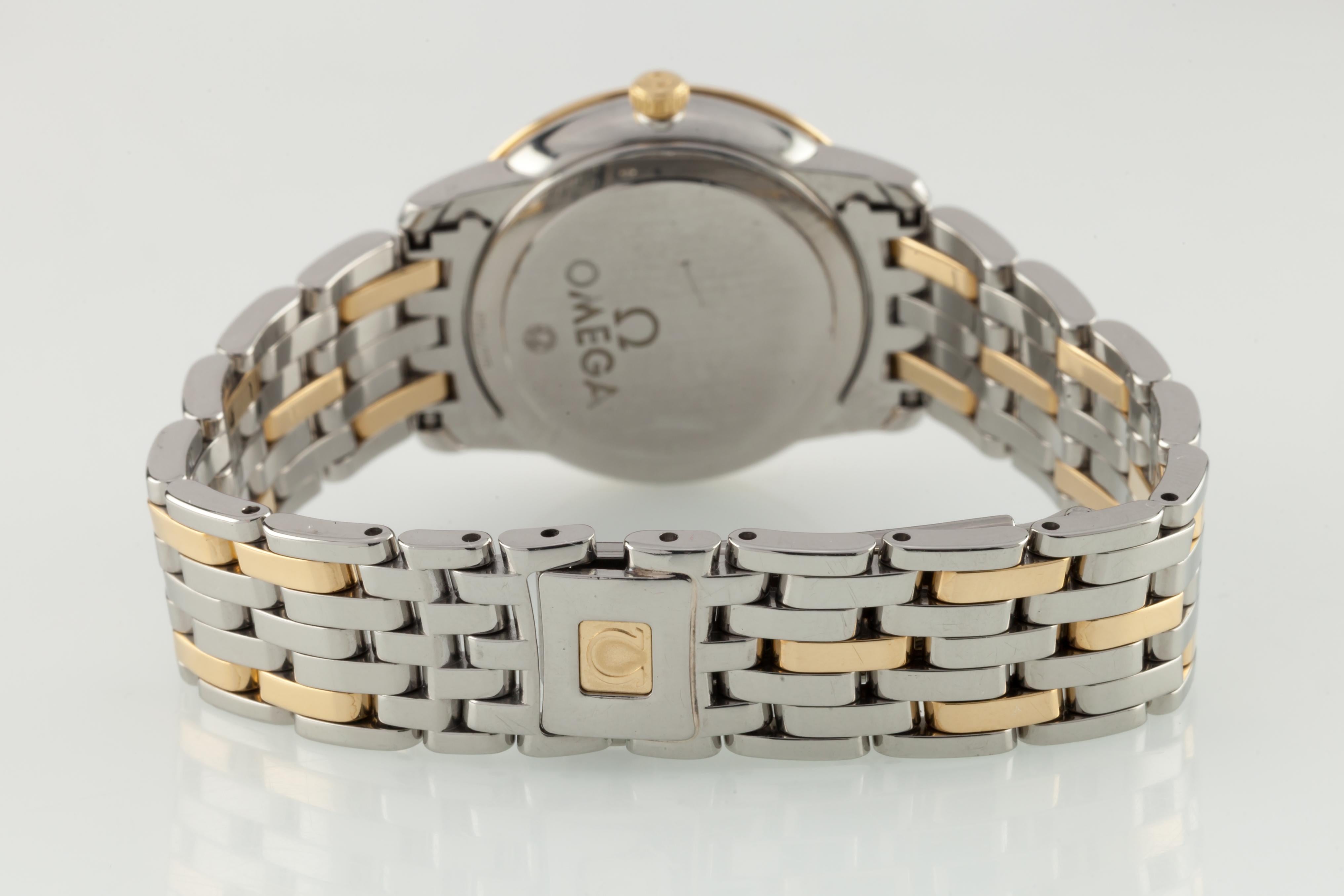 Omega Montre pour femme DeVille Prestige en quartz bicolore avec pochette et papiers, avec montre et cadran en vente 2