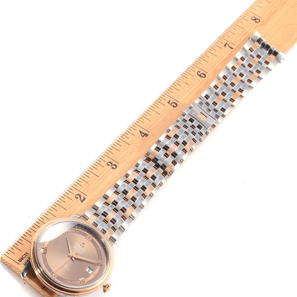Omega DeVille Prestige Steel Rose Gold Brown Dial Watch 424.20.40.20.13.001 6