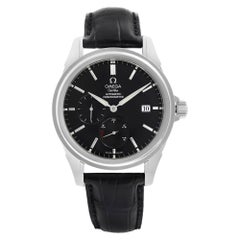 Used Omega DeVille Stainless Steel Leather Black Dial Automatic Mens Watch 4832.50.31