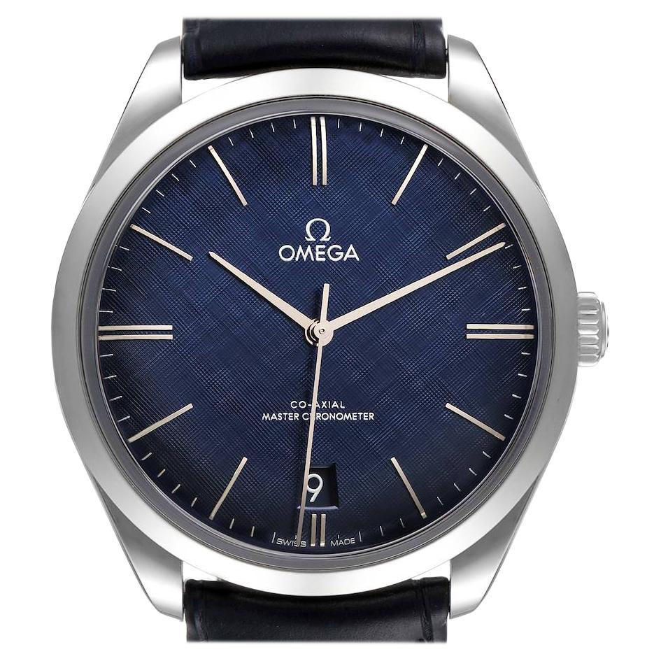 Omega DeVille Tresor Blue Dial Steel Mens Watch 435.13.40.21.03.001 Box  Card For Sale at 1stDibs