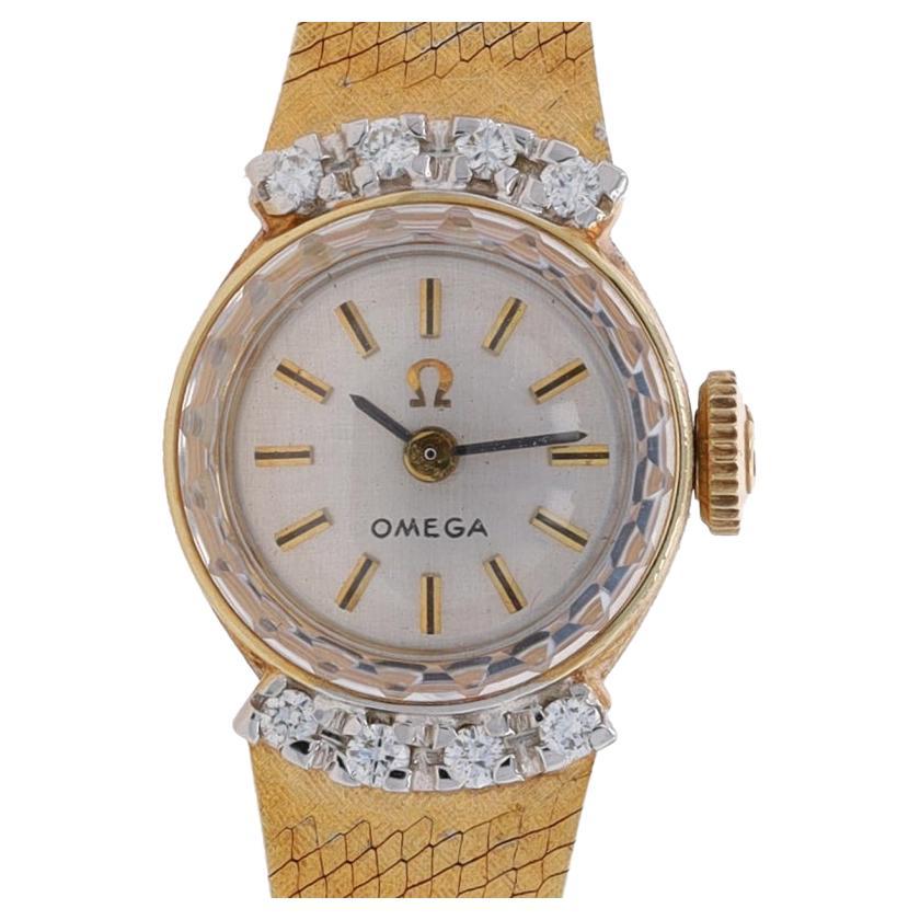 Omega Diamond Ladies Wristwatch - Yellow Gold 14k Automatic 1 Year Warranty