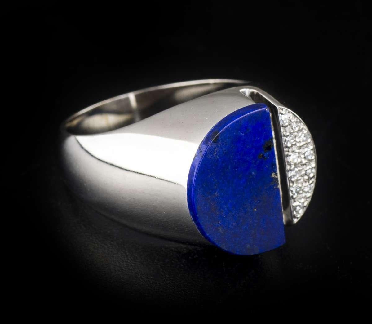 Men's Omega Diamond Lapis Lazuli DeVille Quartz Watch and Cufflinks and Ring