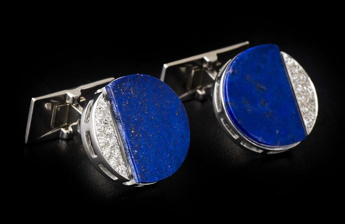 Omega Diamond Lapis Lazuli DeVille Quartz Watch and Cufflinks and Ring 1