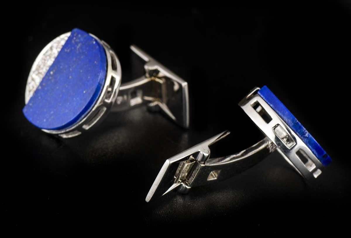 Omega Diamond Lapis Lazuli DeVille Quartz Watch and Cufflinks and Ring 2