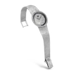 Omega Diamond Manual Wind Ladies Wristwatch 18 Karat White Gold