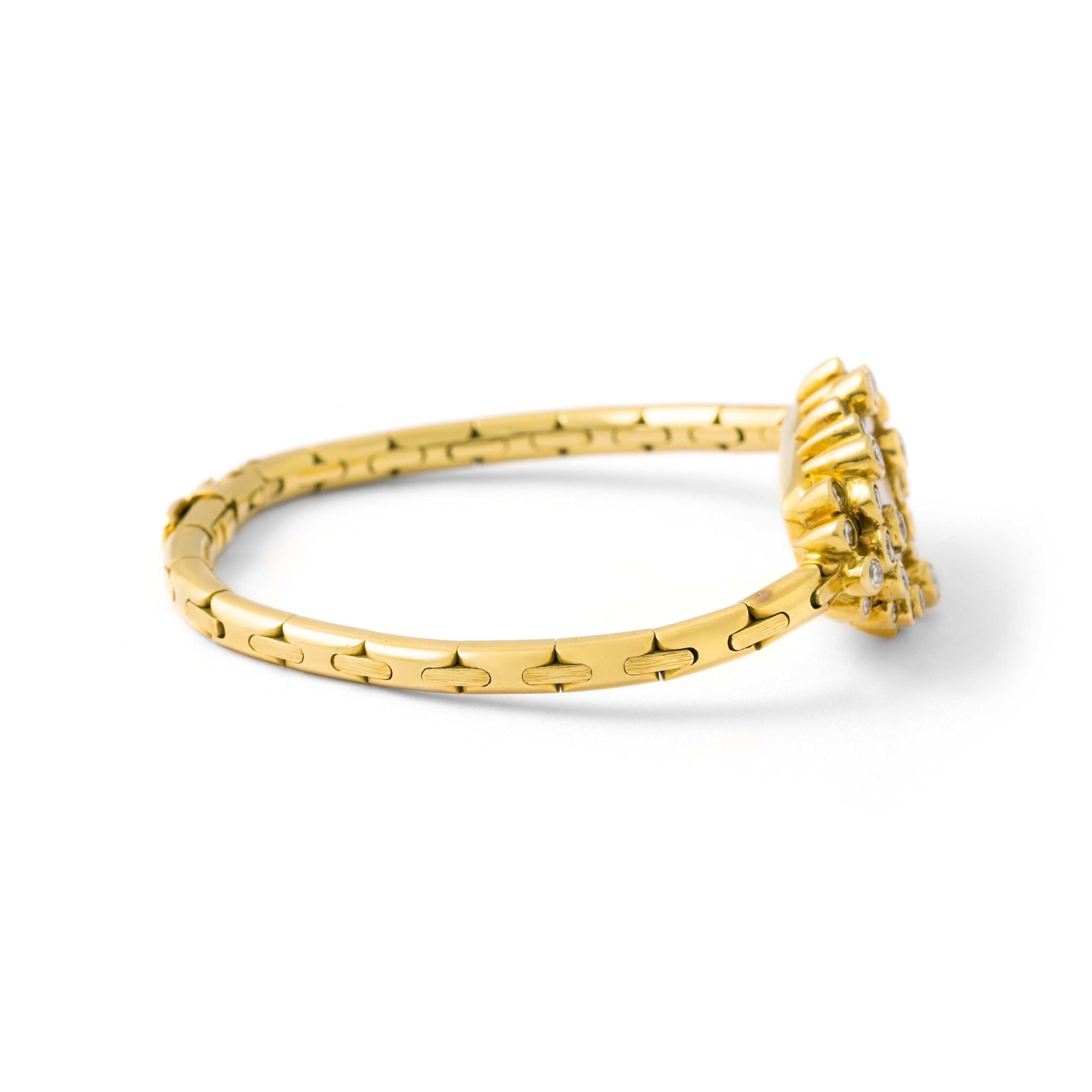 Omega Diamant Gelbgold 18K einzigartige Armbanduhr 1970er Jahre für Damen oder Herren im Angebot