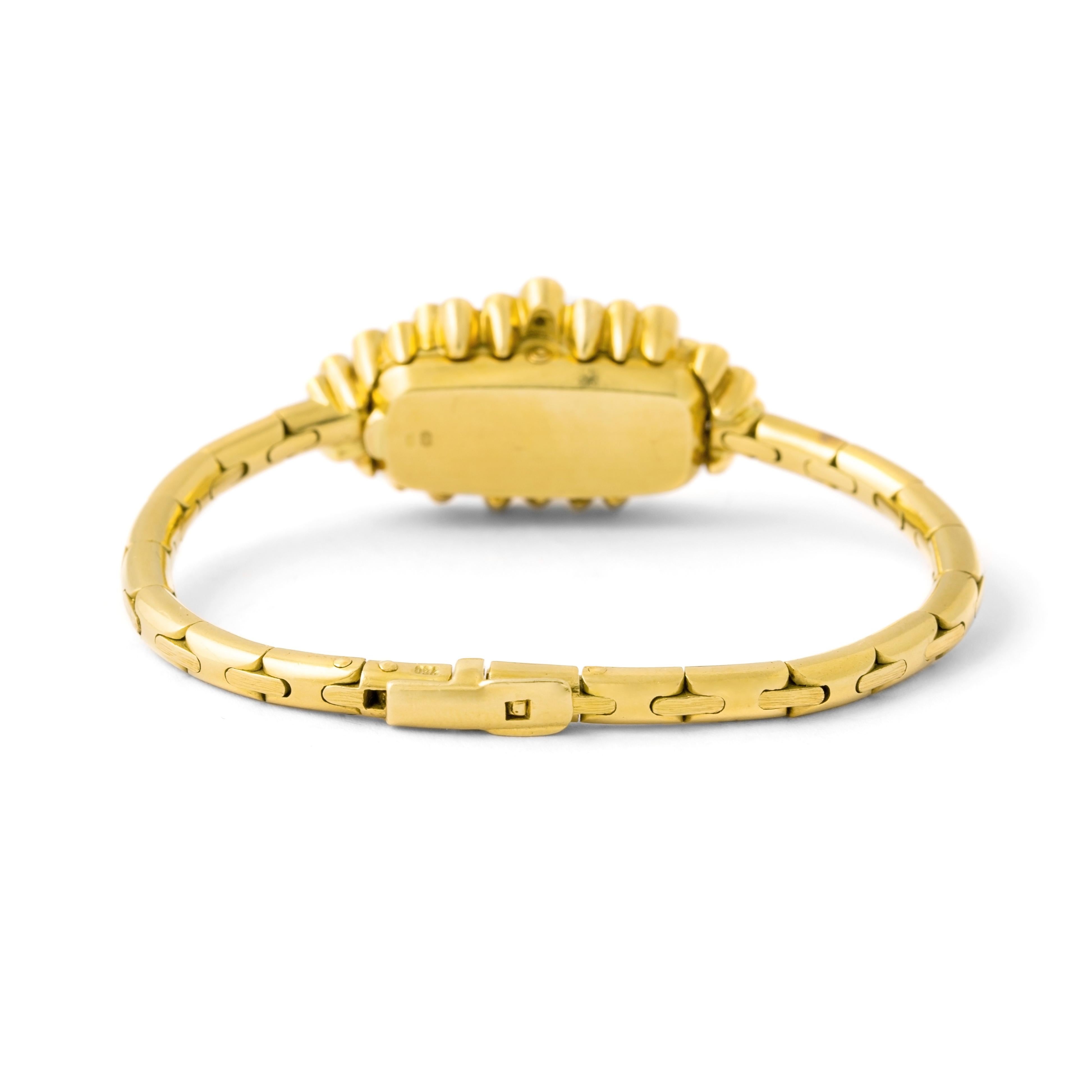 Omega Diamond Yellow Gold 18K Orologio da polso unico 1970S in vendita 1