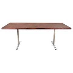 Omega Dining Table in Rosewood and Chrome Attributed to Hans Eichenberger