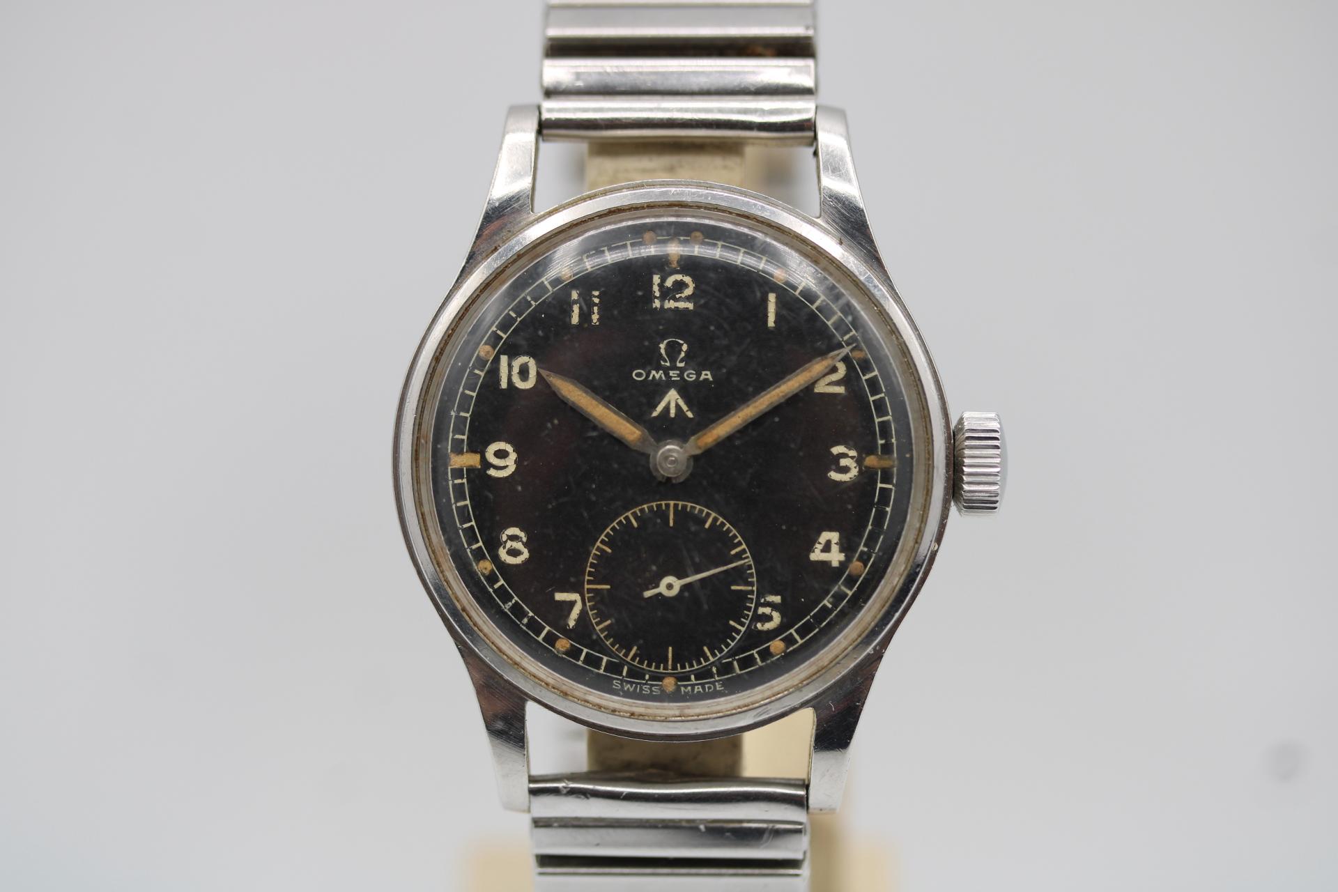Part of the well know and well collected ‘Dirty Dozen’ collection of British military watches from WW2. The Omega WWW “Dirty Dozen” being one of the 12 brands the Ministry of Defence contracted to supply watches to be used by Military personal