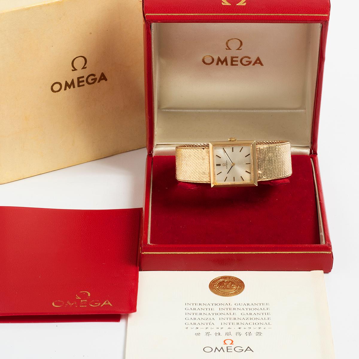 Omega Dresswatch, or jaune 9K, mouvement cal.620, boîte/papier, poids, c1965 en vente 1