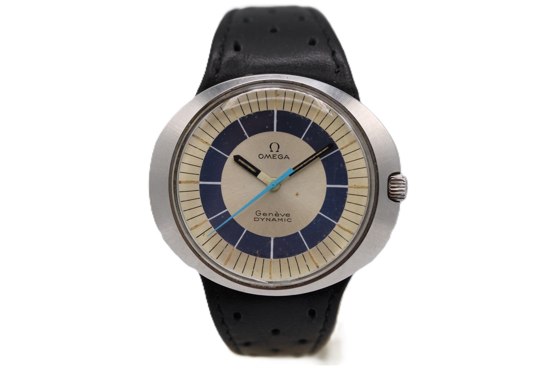 Die Omega Dynamic Geneve schreit nach den 60er/70er Jahren und ist ein schönes Beispiel für das klassische Design von Omega.

Diese Omega Dynamic Geneve 135.033 ist eine wunderbare Vintage-Omega für unter £ 1000!

Origionales silber/blaues