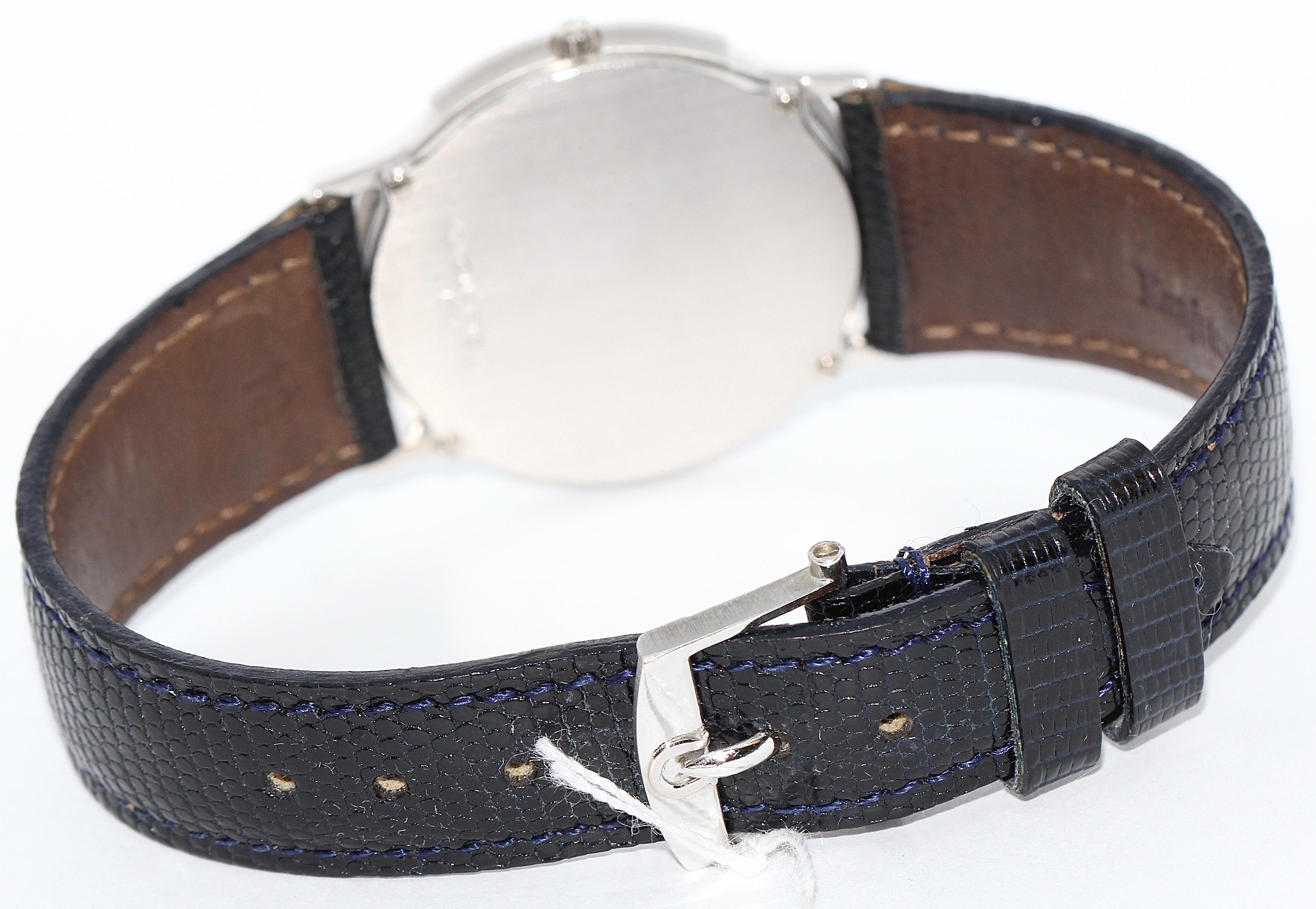 Modern Omega Flat Platinum Wristwatch