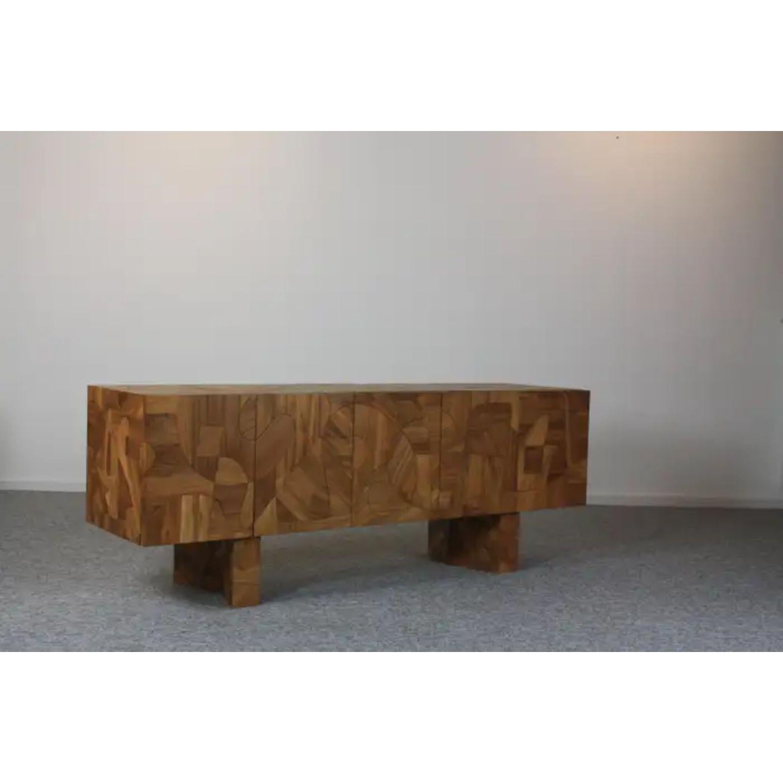 Omega Full Wooden Pach Acacia 5D Cabinet by Brutalist Be In New Condition For Sale In Geneve, CH