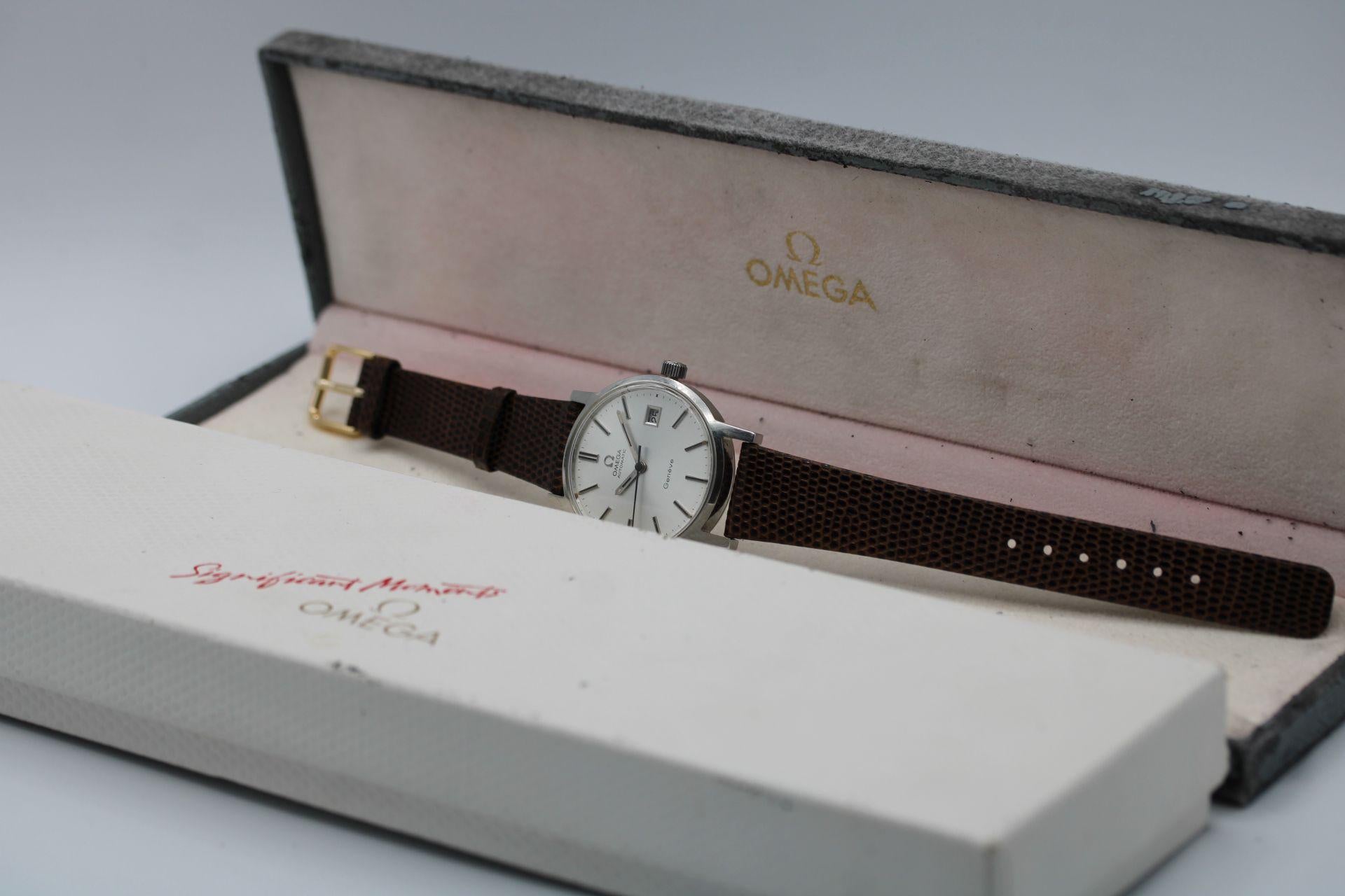 This Vintage Omega Geneve dates back to 1971

This honest looking Omega Geneve has a silver dial has an automatic movement that has just recently been serviced and comes with an Omega Signed box.

Reference number 1660118 and serial number 3374-----