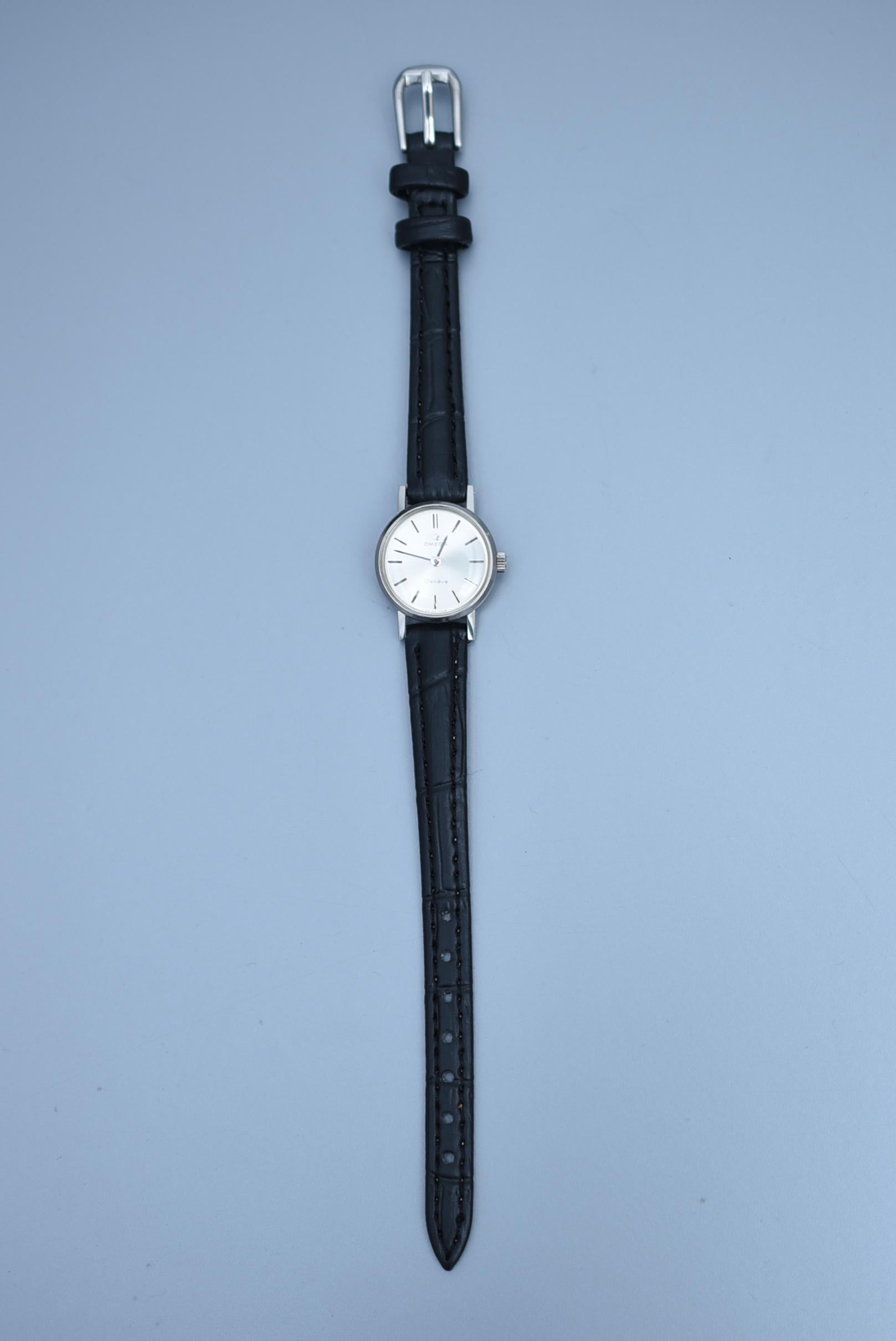 omega geneve leather strap