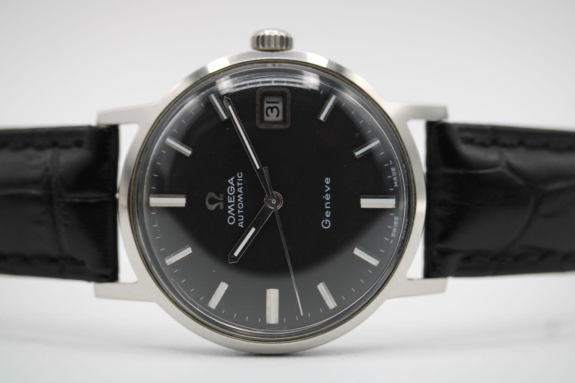 

This recently serviced Omega Geneve Automatic 161.070 is running beautifully and its condition matches that having recently been polished. 

Rare to find in this configuration it has a 35mm polished stainless steel case with black dial and silver
