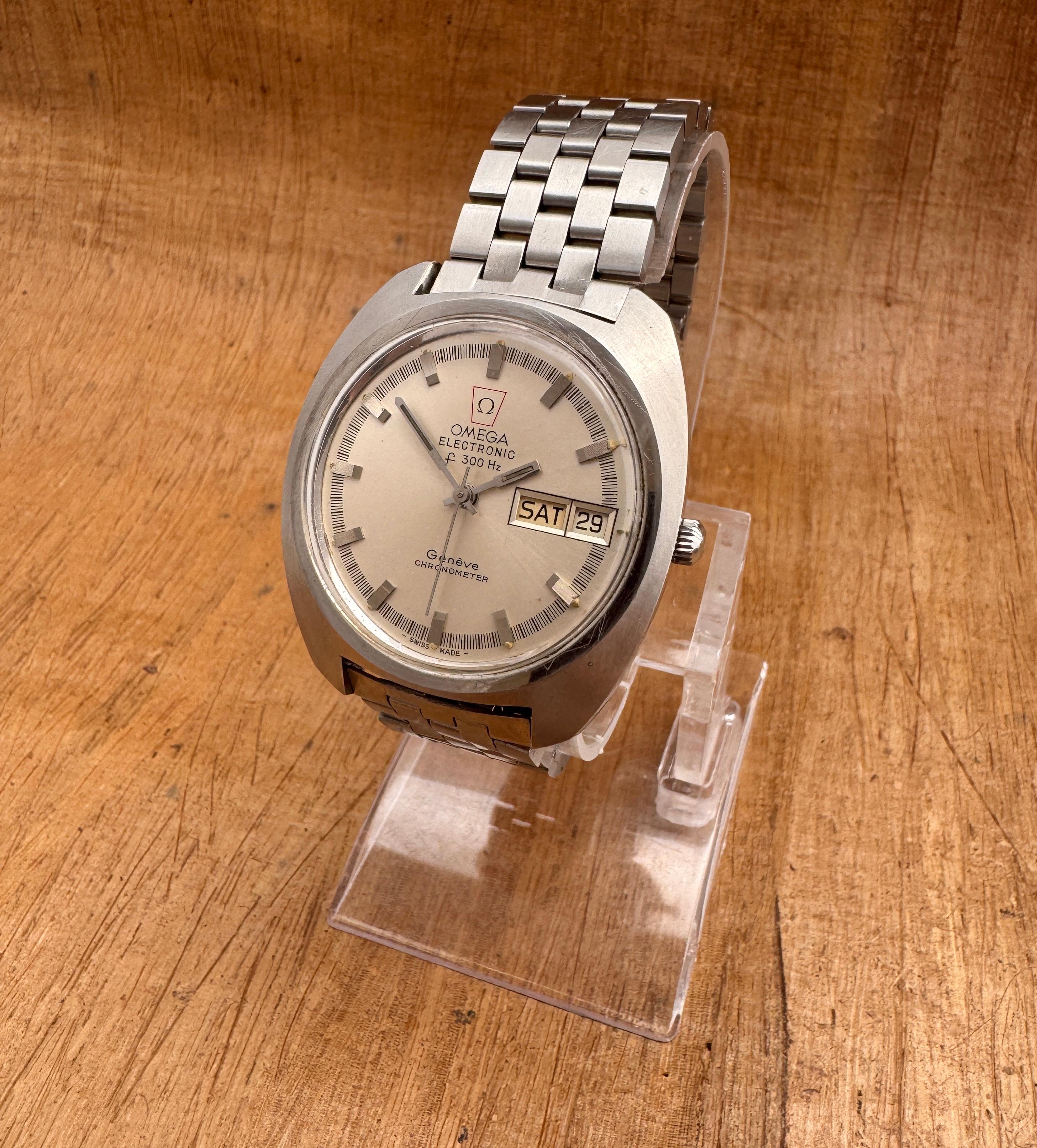 Omega Genève Cronometro Elettronico f300Hz 198.031 Orologio Eccellente in vendita 4