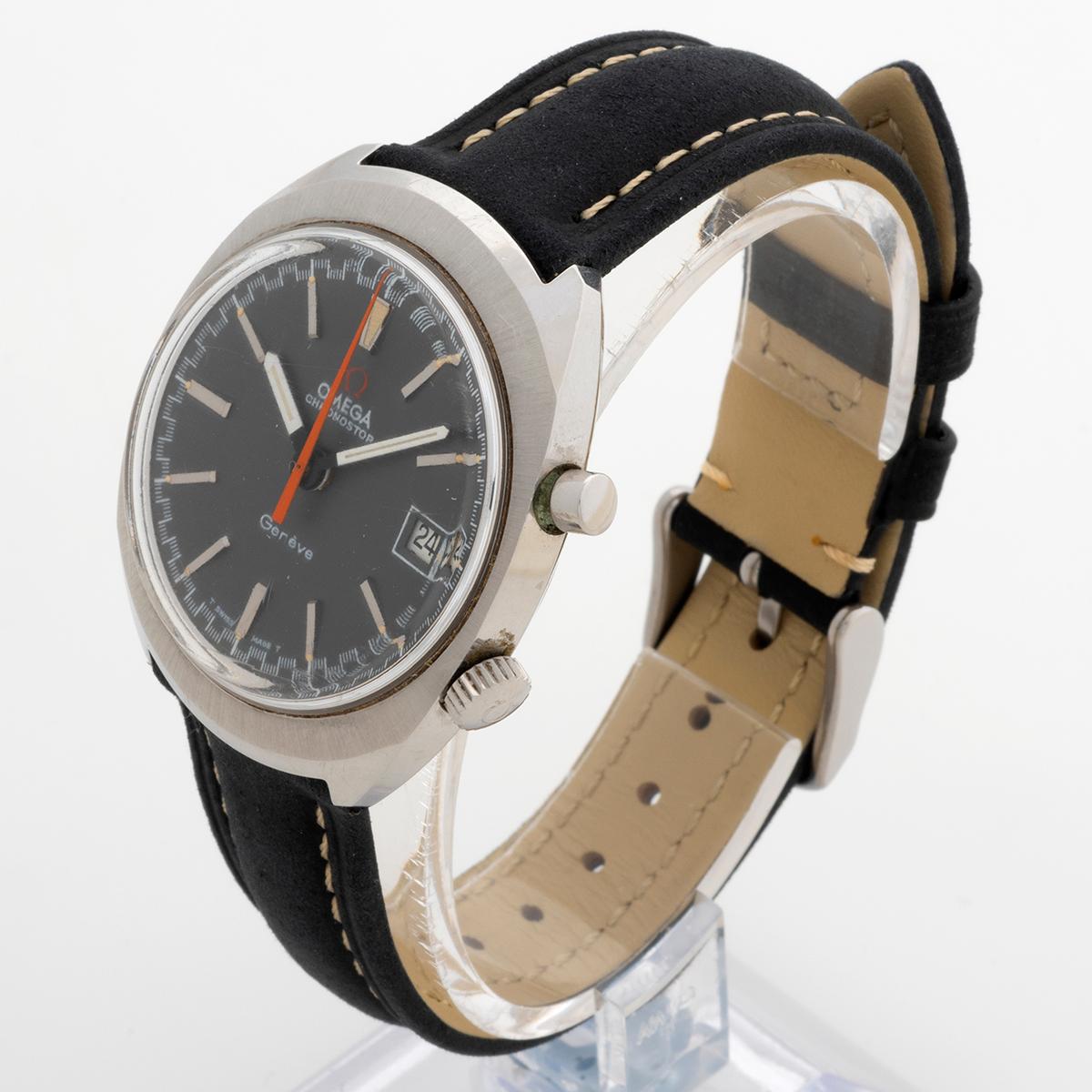 Women's or Men's Omega Geneve Chronostop Date (reference 146.009). Iconic Driver's Watch. Yr 1974 For Sale