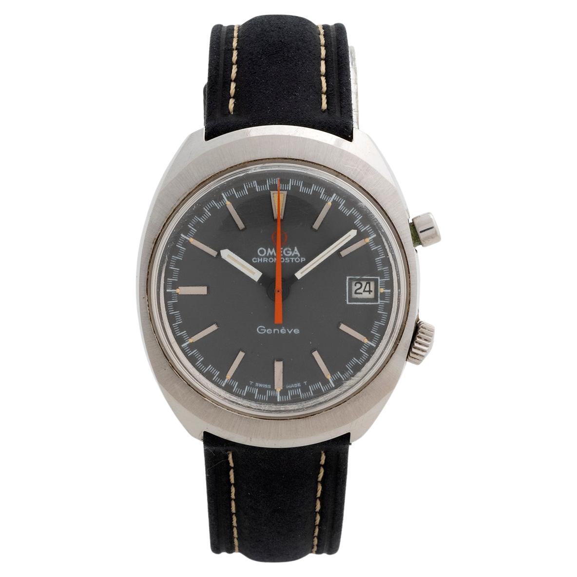 Omega Geneve Chronostop Date (reference 146.009). Iconic Driver's Watch. Yr 1974