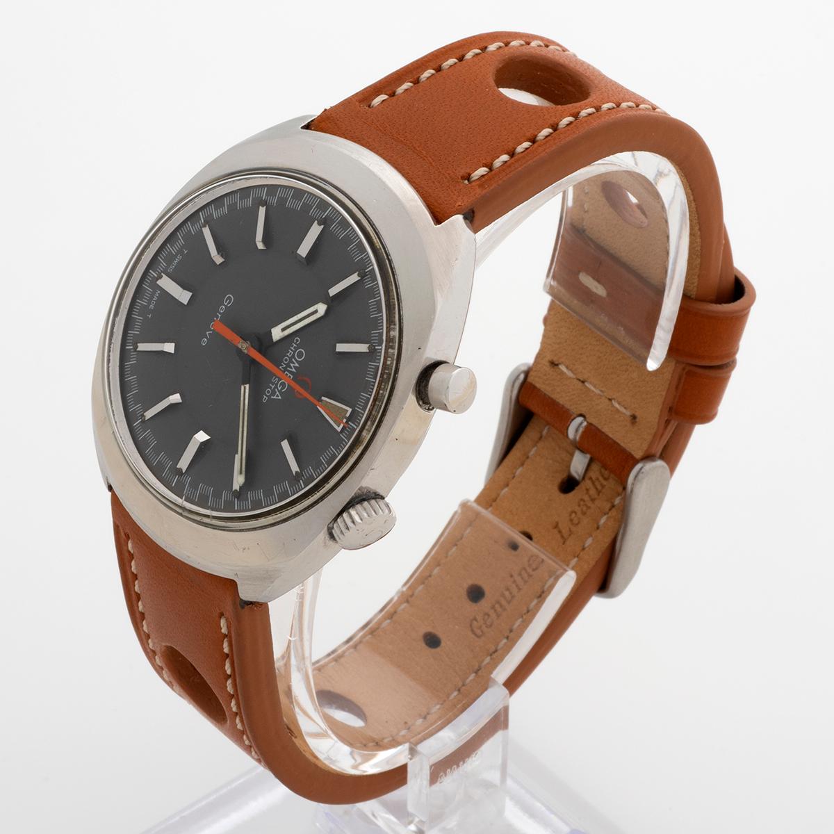 Omega Geneve Chronostop Driver Ref 145.010. Nuovo cinturino in pelle generico, c1968 In condizioni buone in vendita a Canterbury, England