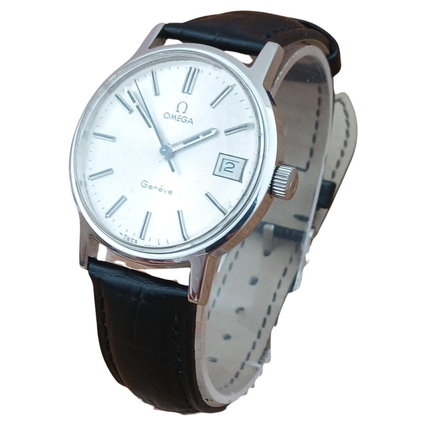 Omega Genève Classic Date 1360098 Cal 613 Mens Watch