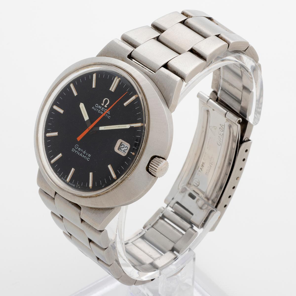 Omega Geneve Dynamic, elliptisches 40-mm-Gehäuse, Edelstahl, um 1970 im Zustand „Gut“ im Angebot in Canterbury, England