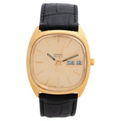 Used Omega Geneve Quartz Wristwsatch, TV Shaped Case, Heavy Gold Plate, c1978.