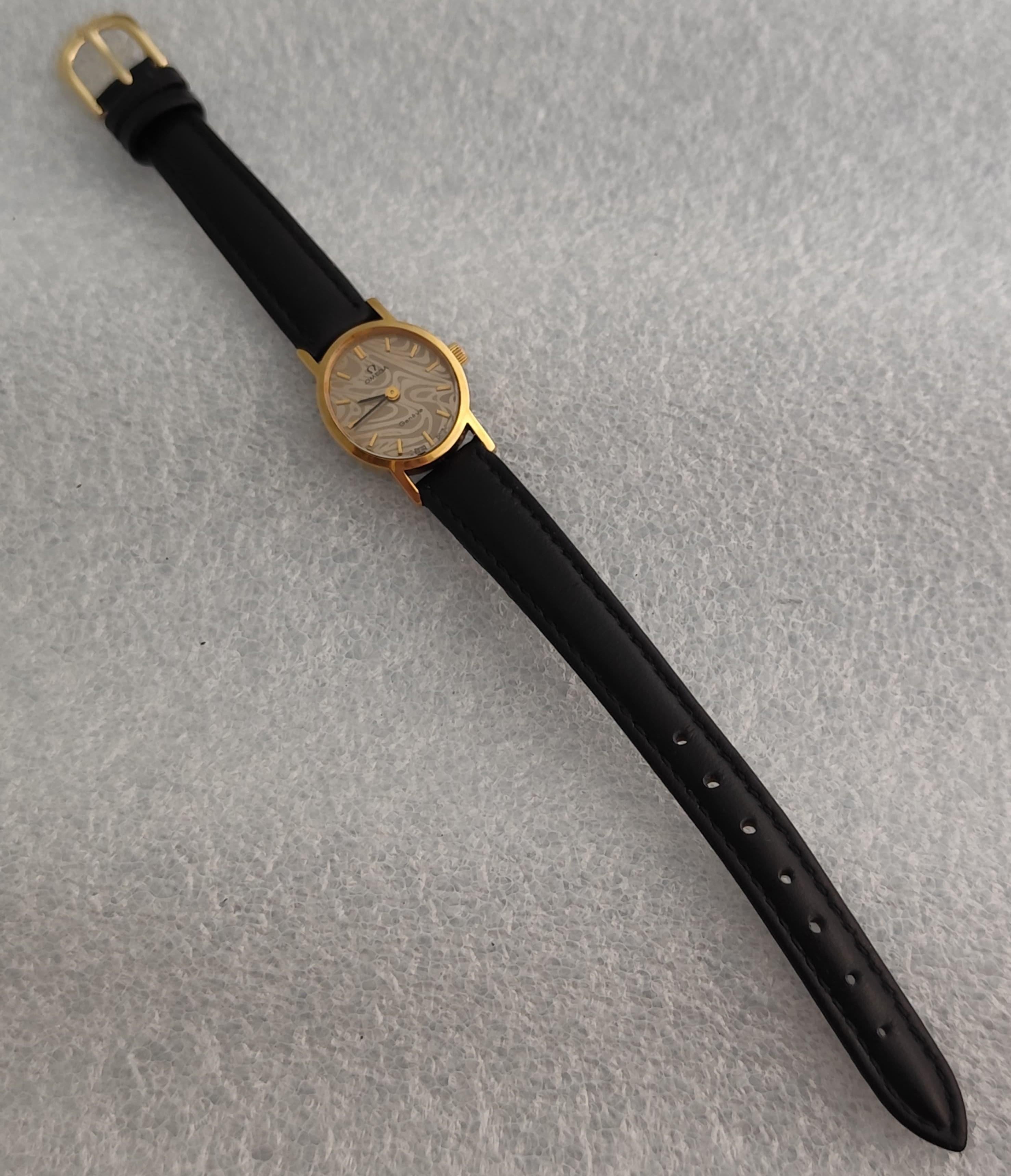 Omega Genève Rare Gold Marble Dial Ref 5110411 Cal.620 Manual Winding Ladies Wa For Sale 8