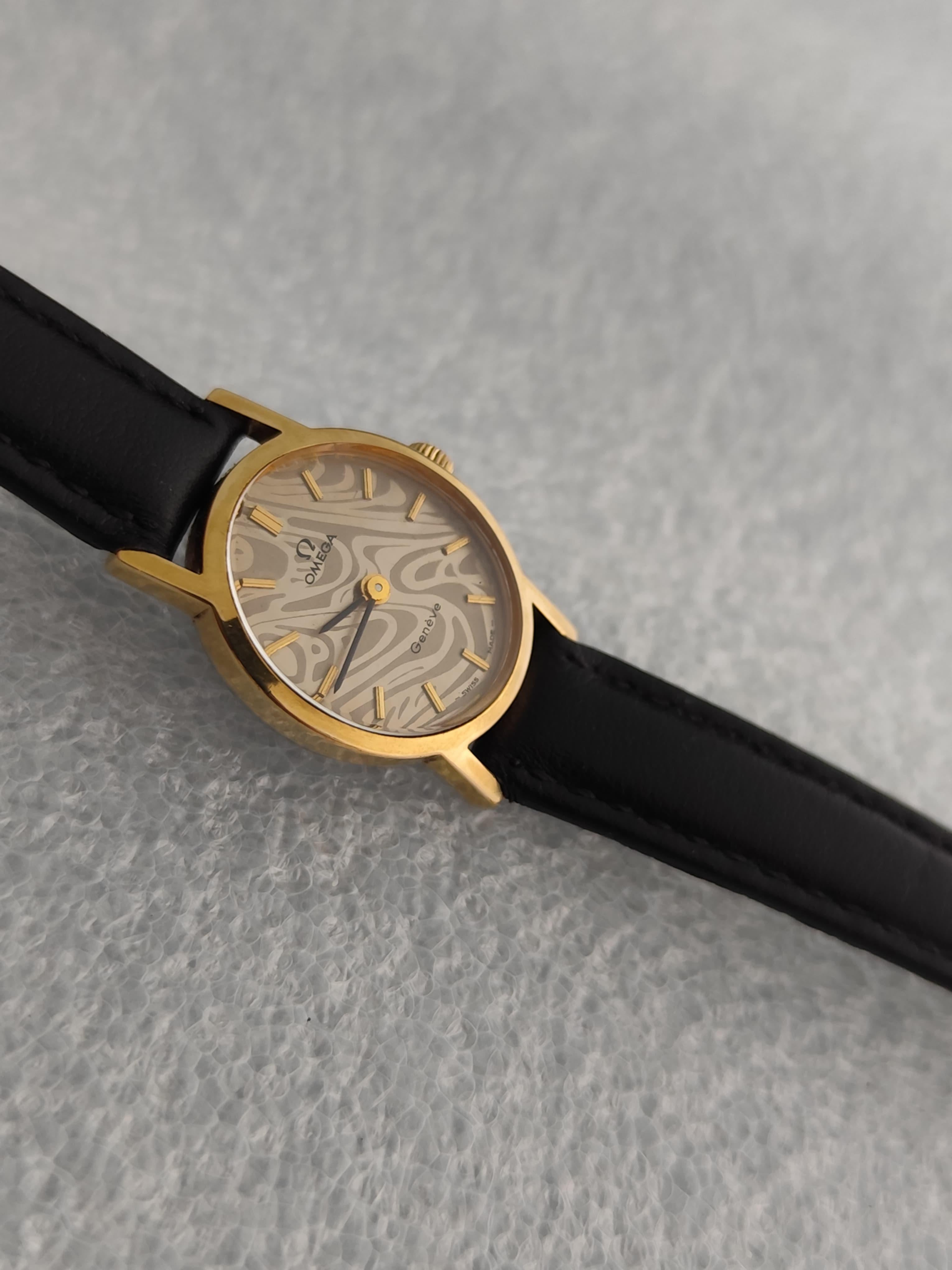 Omega Genève Rare Gold Marble Dial Ref 5110411 Cal.620 Manual Winding Ladies Wa For Sale 9