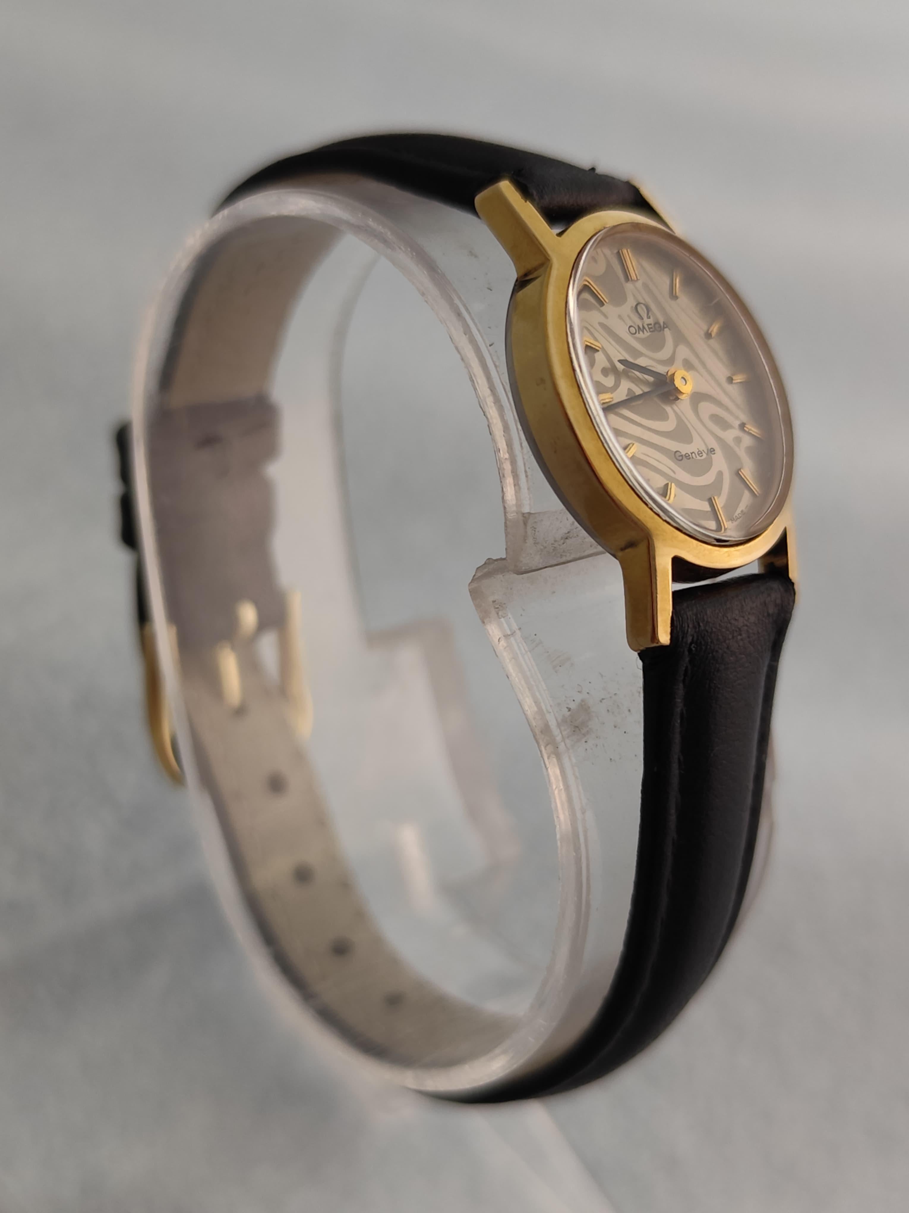 Omega Genève Rare Gold Marble Dial Ref 5110411 Cal.620 Manual Winding Ladies Wa For Sale 1