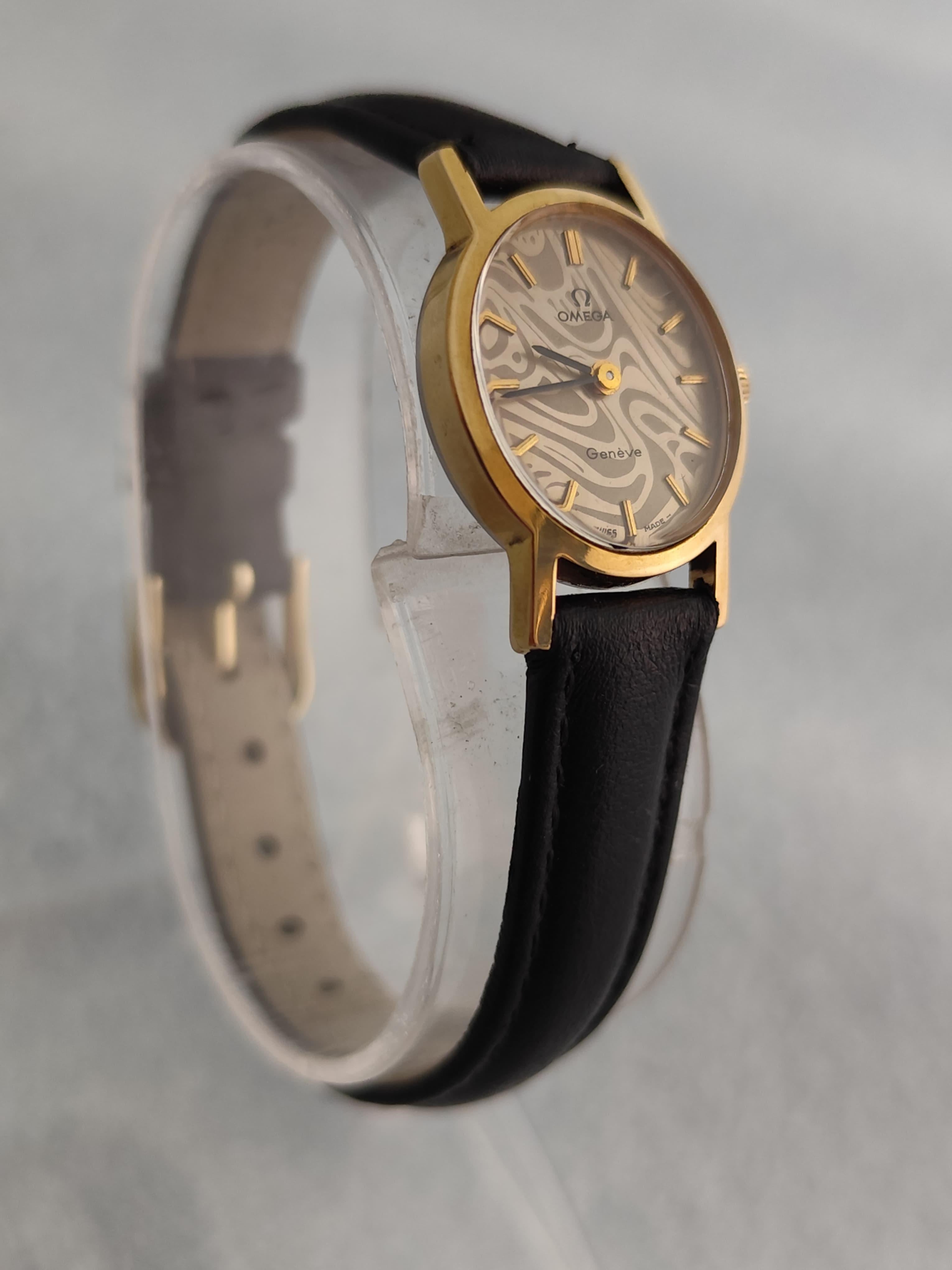 Omega Genève Rare Gold Marble Dial Ref 5110411 Cal.620 Manual Winding Ladies Wa For Sale 4
