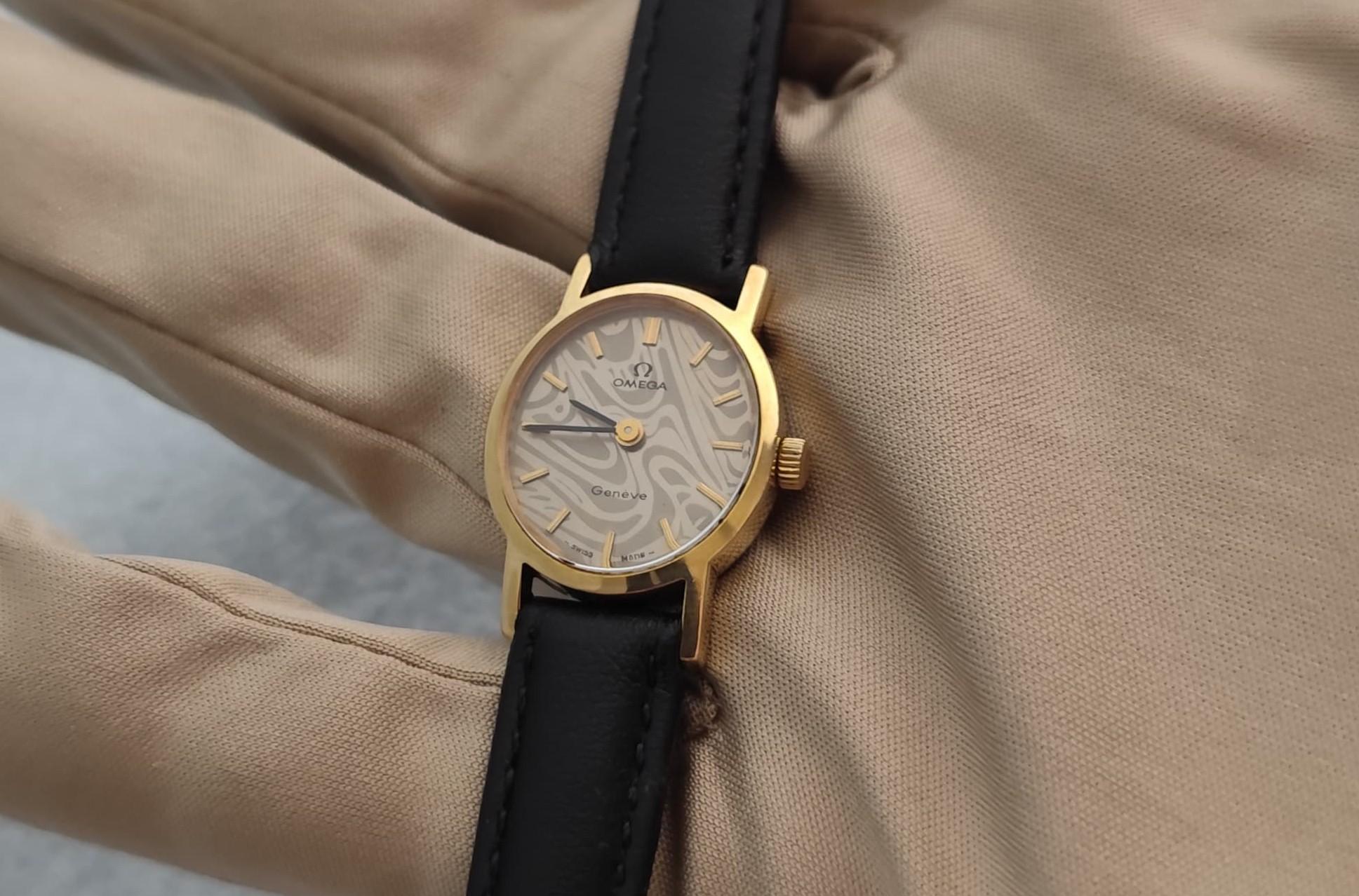 Omega Genève Rare Gold Marble Dial Ref 5110411 Cal.620 Manual Winding Ladies Wa For Sale 5