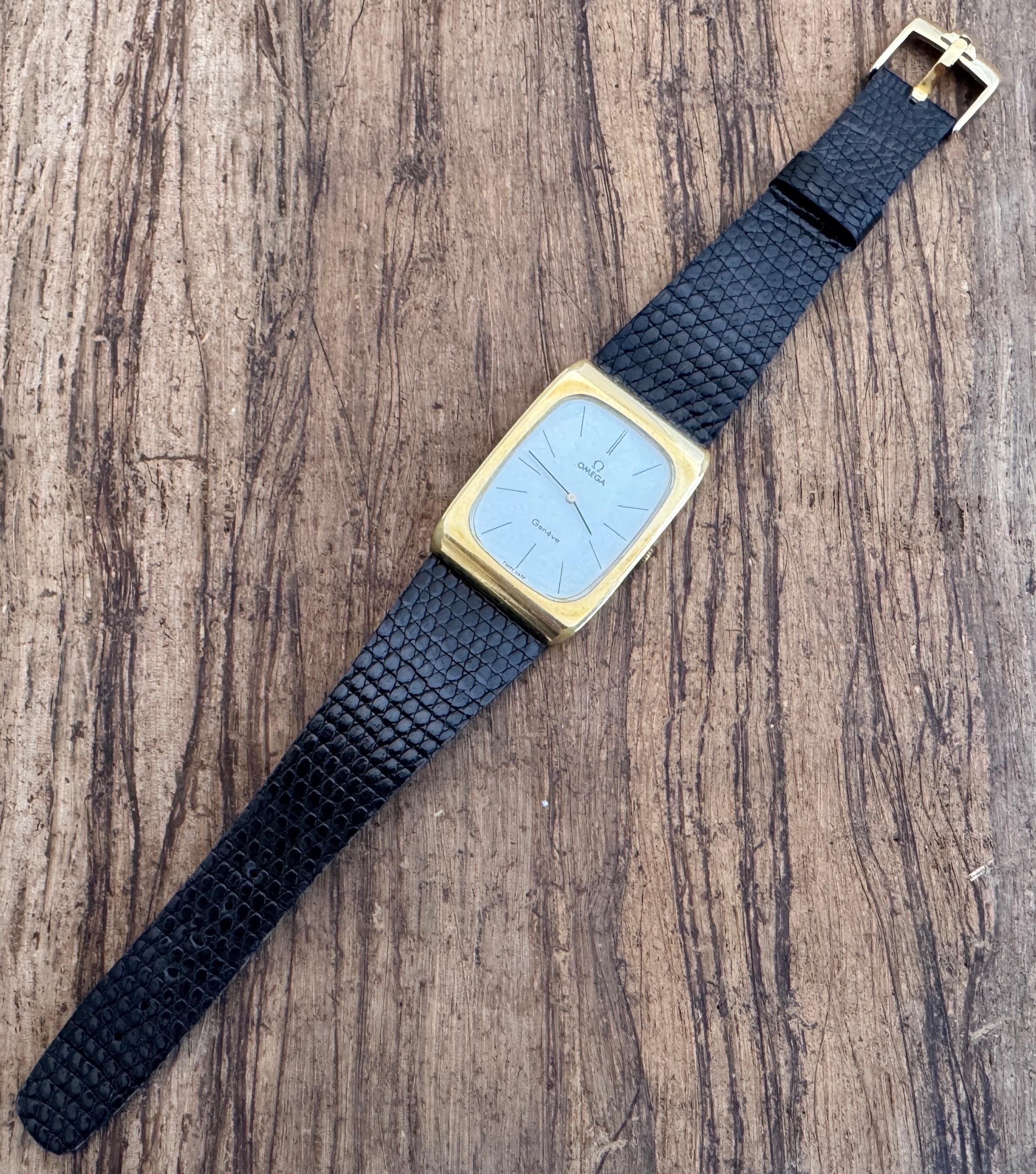 Omega Genève Ref 1110116 Oversized 30x42 mm Manual Wind Gold Plated Watch 1