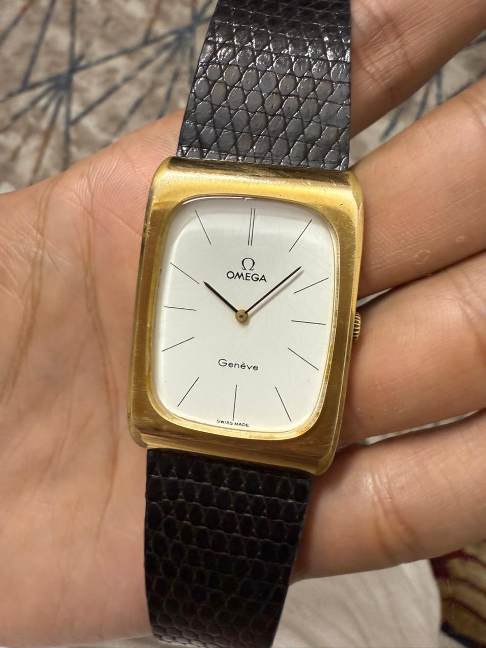 Omega Genève Ref 1110116 Oversized 30x42 mm Manual Wind Gold Plated Watch 2