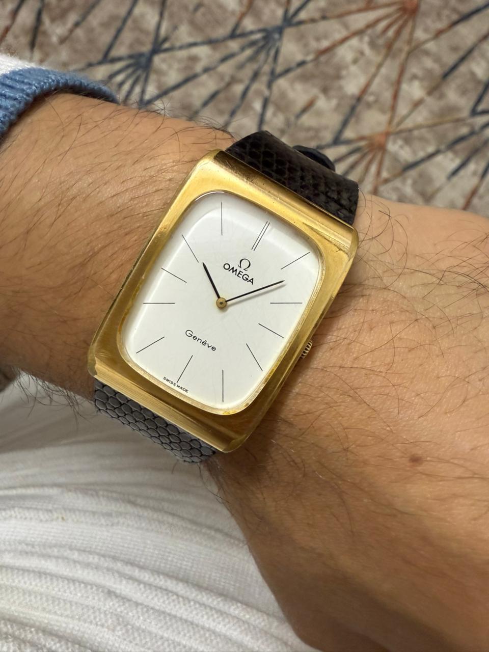 Omega Genève Ref 1110116 Oversized 30x42 mm Manual Wind Gold Plated Watch 3