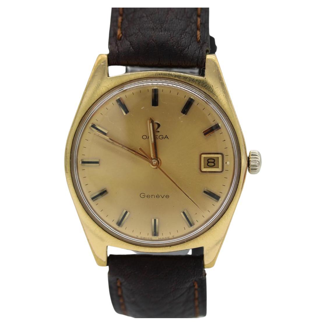 Omega Geneve – Ref. 136.041 – Gold Sunburst Dial – Manual Wind For Sale