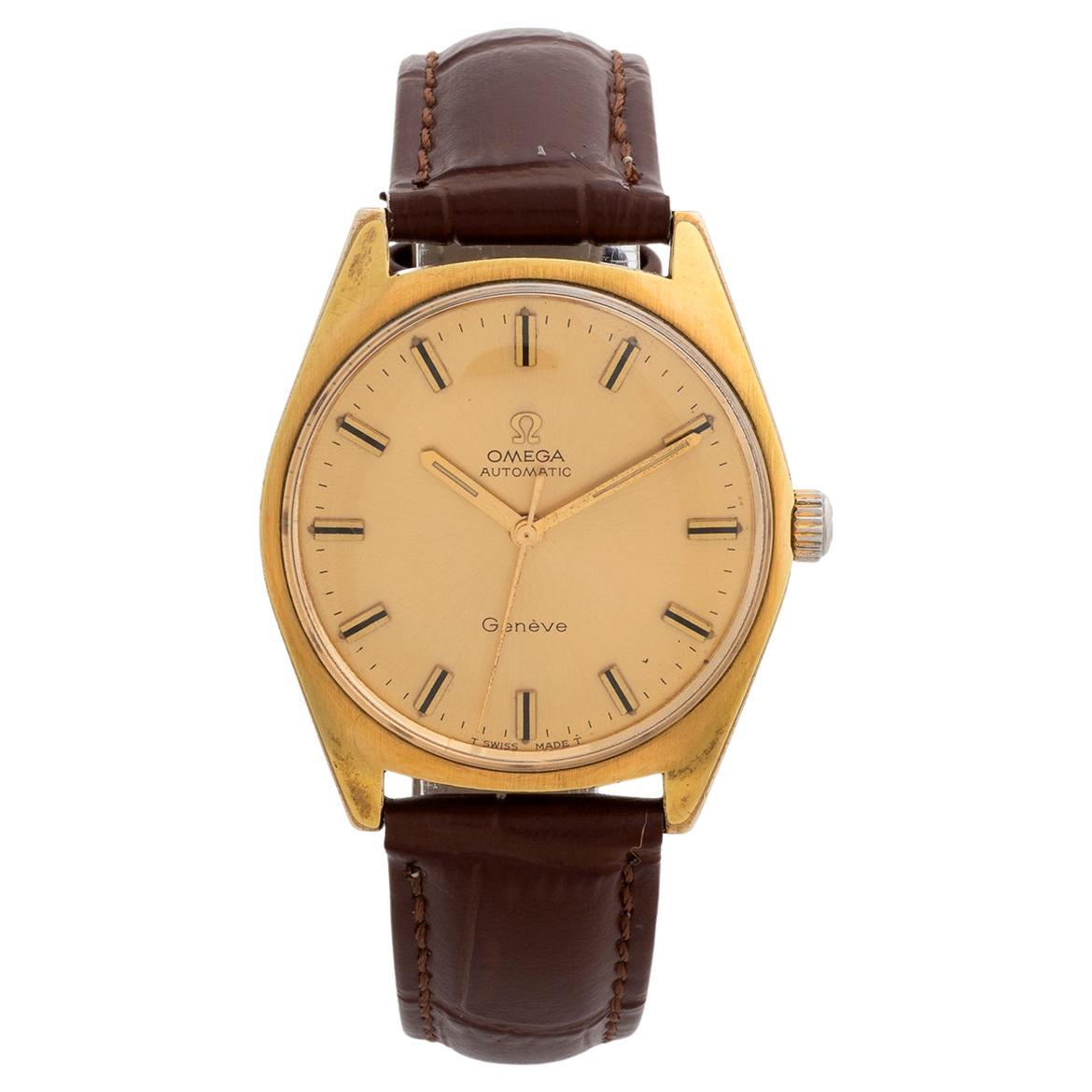 Omega Geneve ref 165.041, 34.5mm Heavy Gold Plated Stainless Steel. c1968